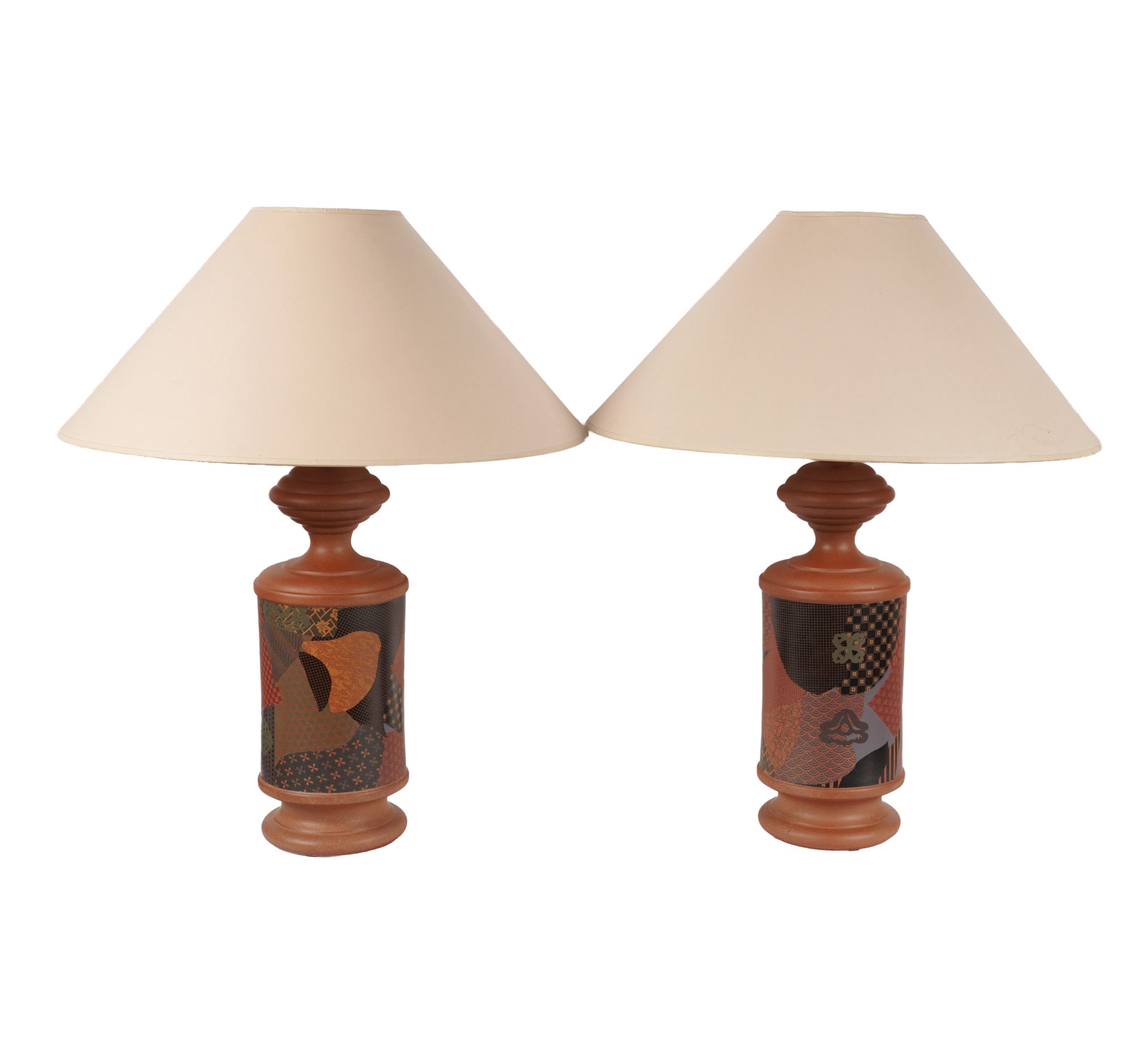 Pair of Jacques Molin Collage de Li Shwang Lamps