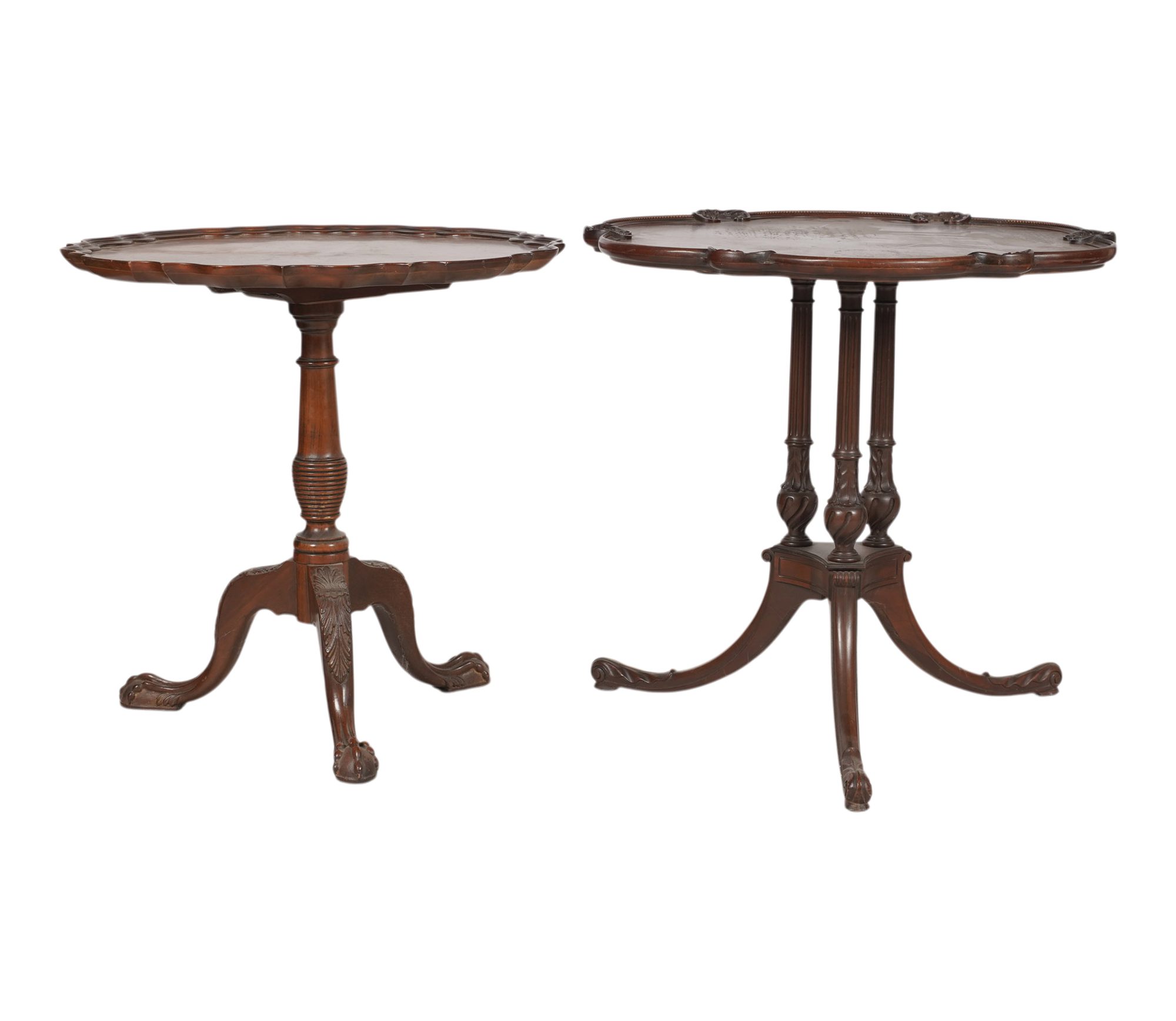 Two Assorted Pie Crust Tables