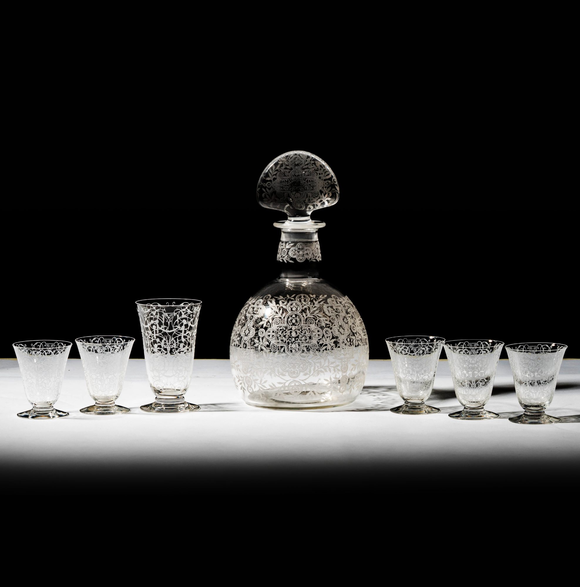 Baccarat Marillon Etched Crystal Drink Set