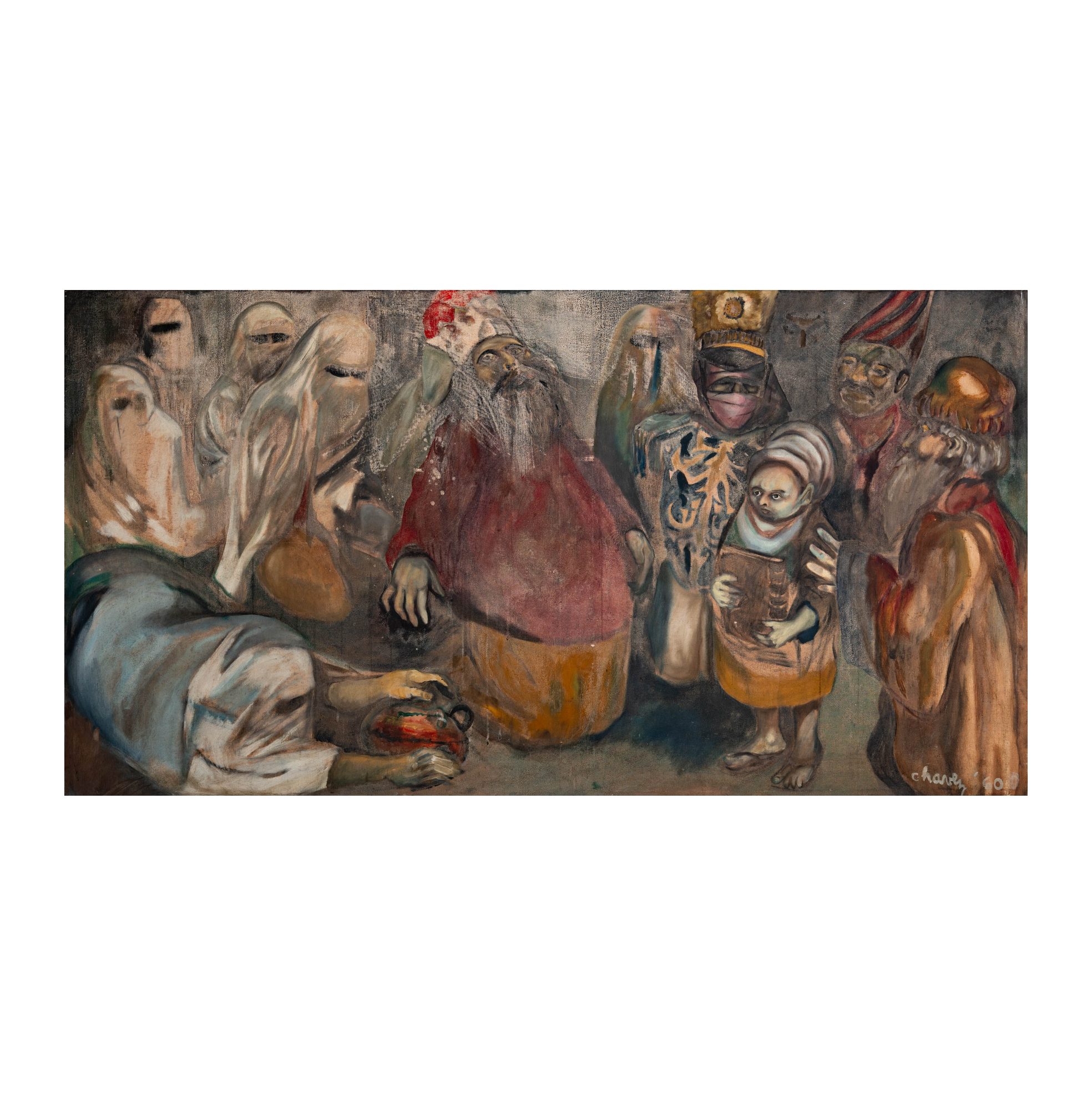 Edward Arcenio Chavez (1917-1995), Court Scene with King and Subjects