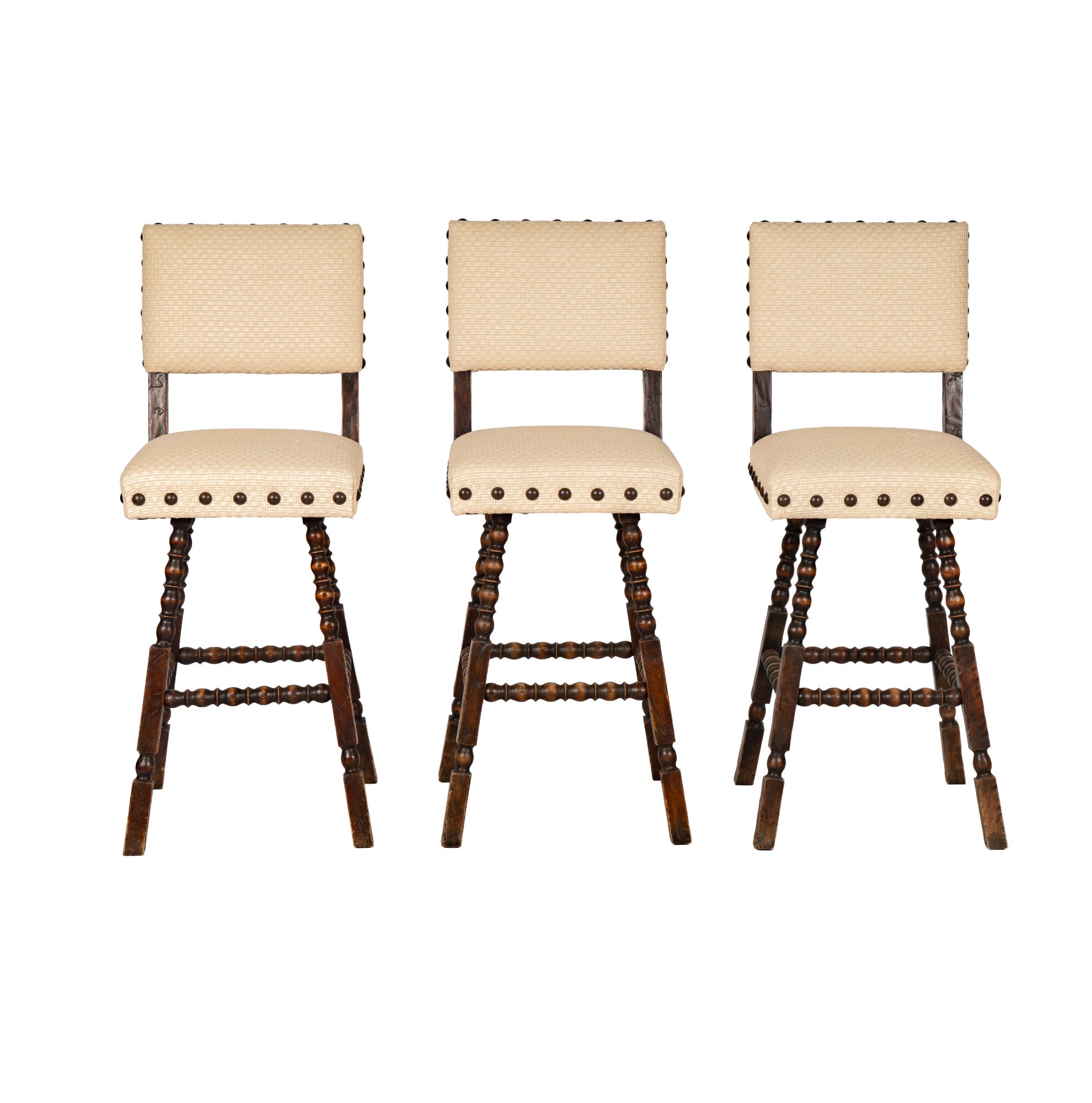 A Set of Jacobean style Barstools