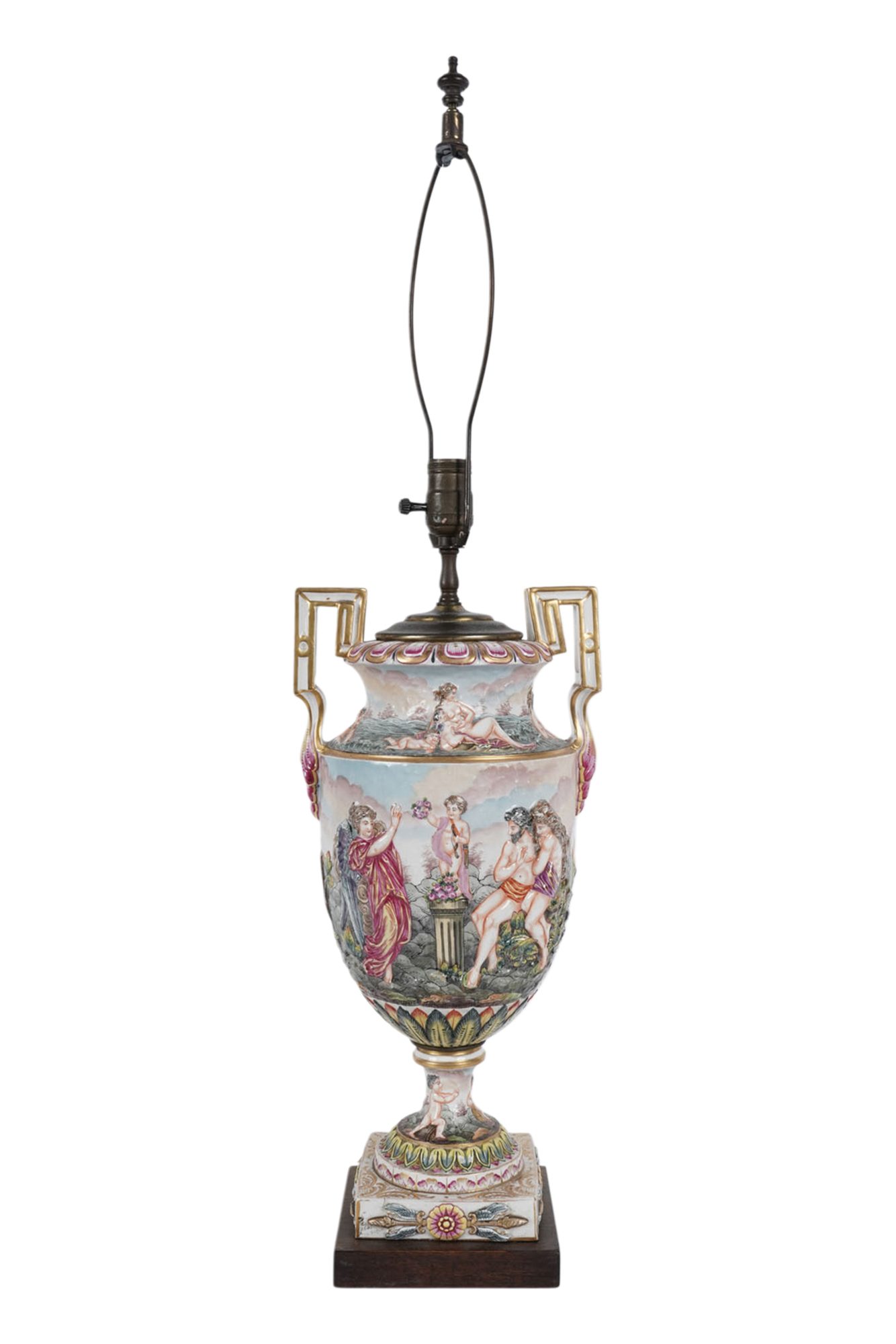 Capodimonte-Style Porcelain Vase as a Table Lamp
