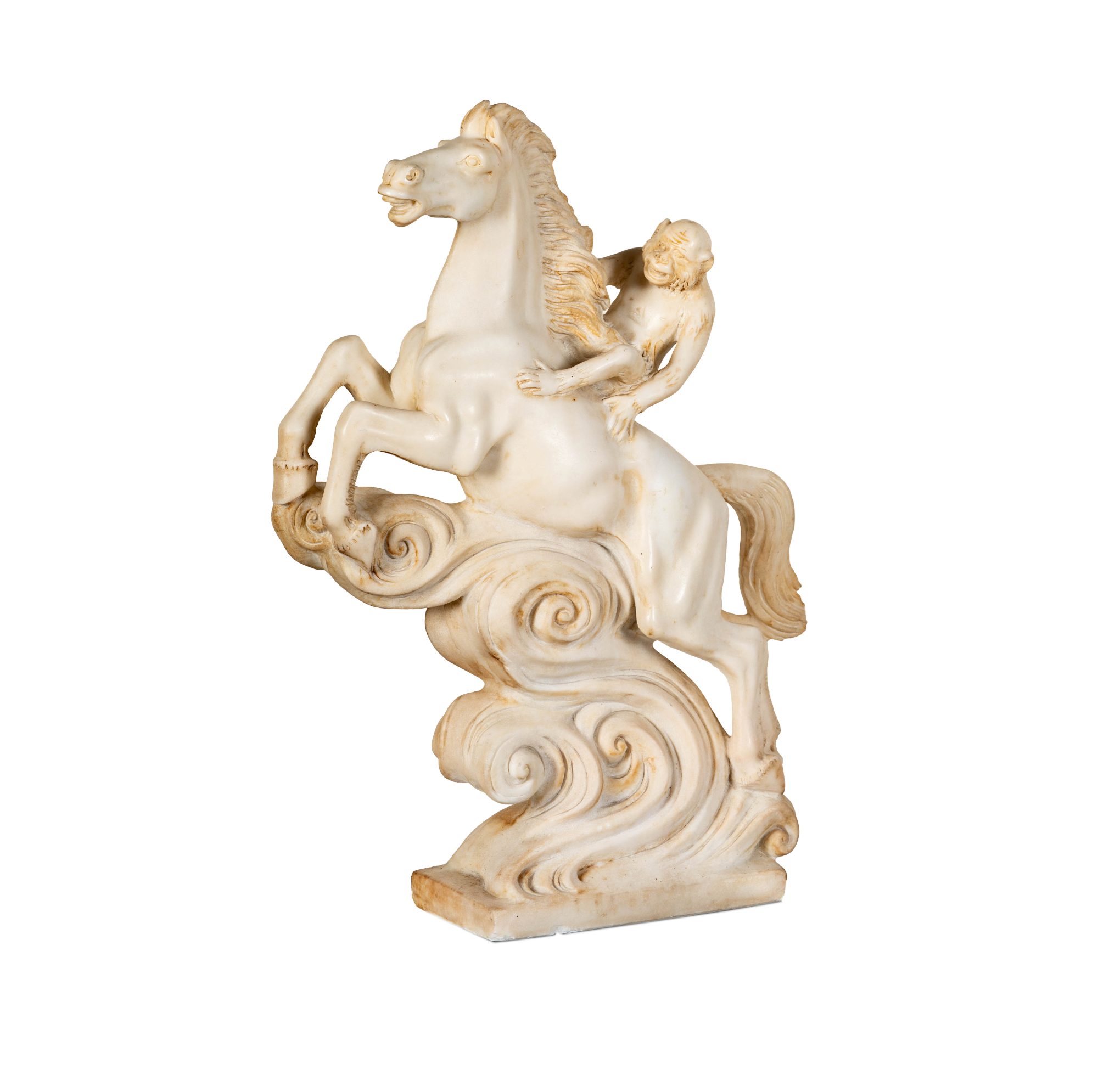 Alabaster Sculpture of Horse and Monkey