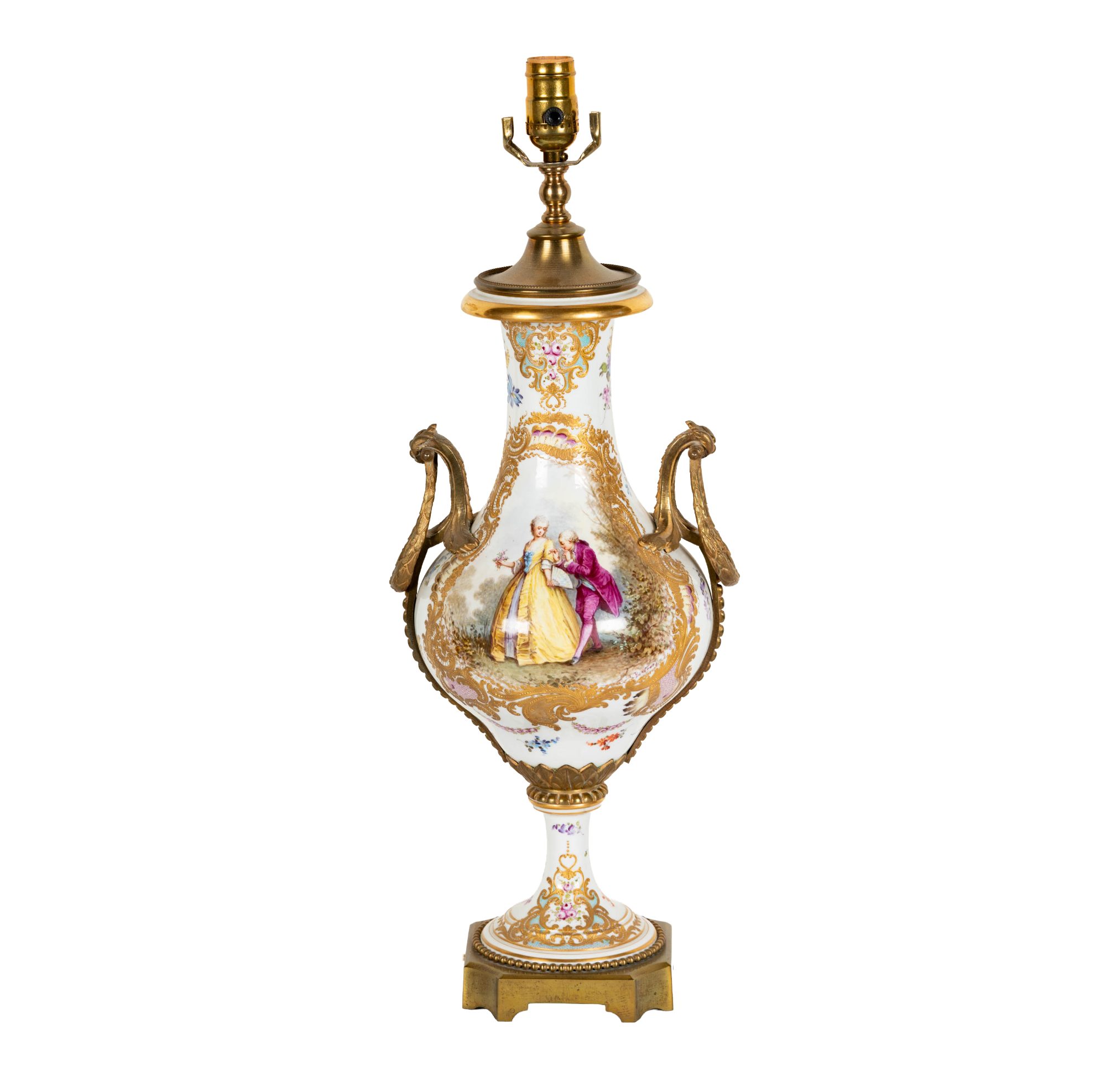 Porcelain and Gilt Mounted Table Lamp