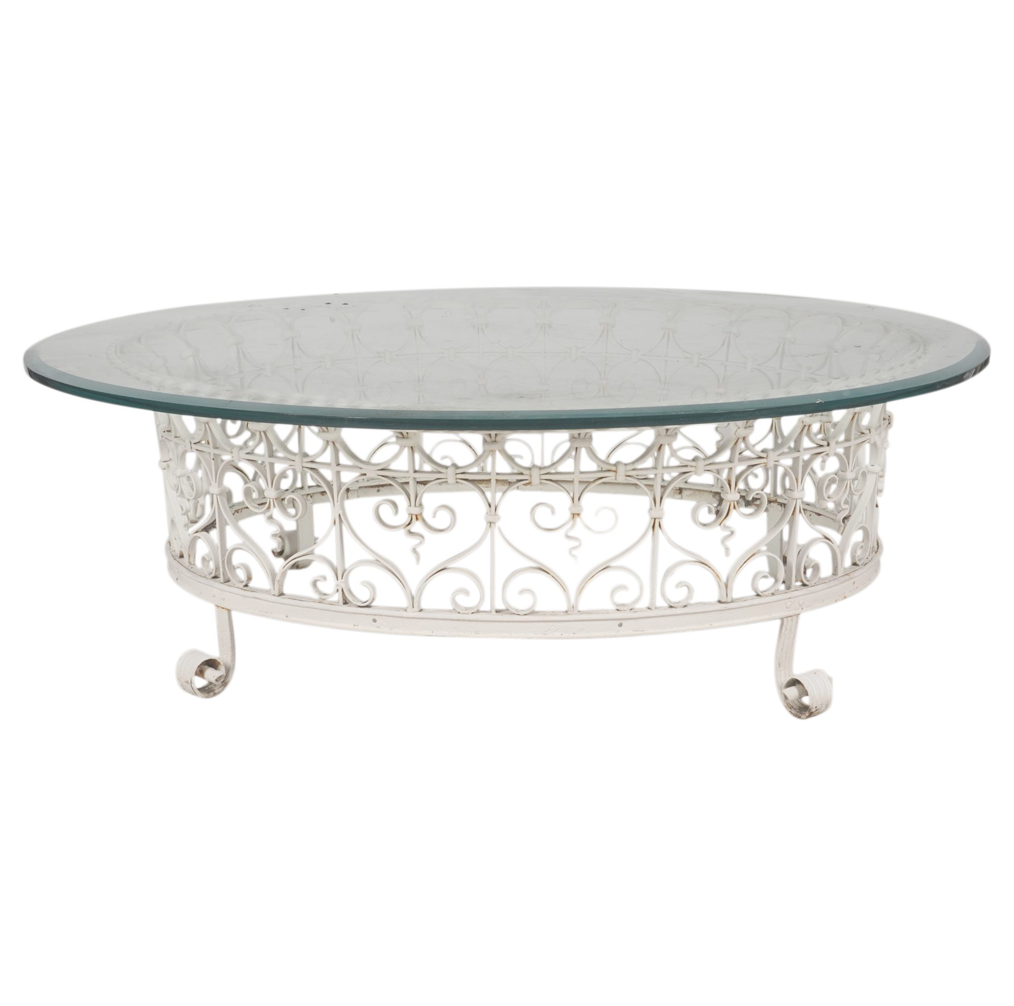 Iron and Glass Top Coffee Table