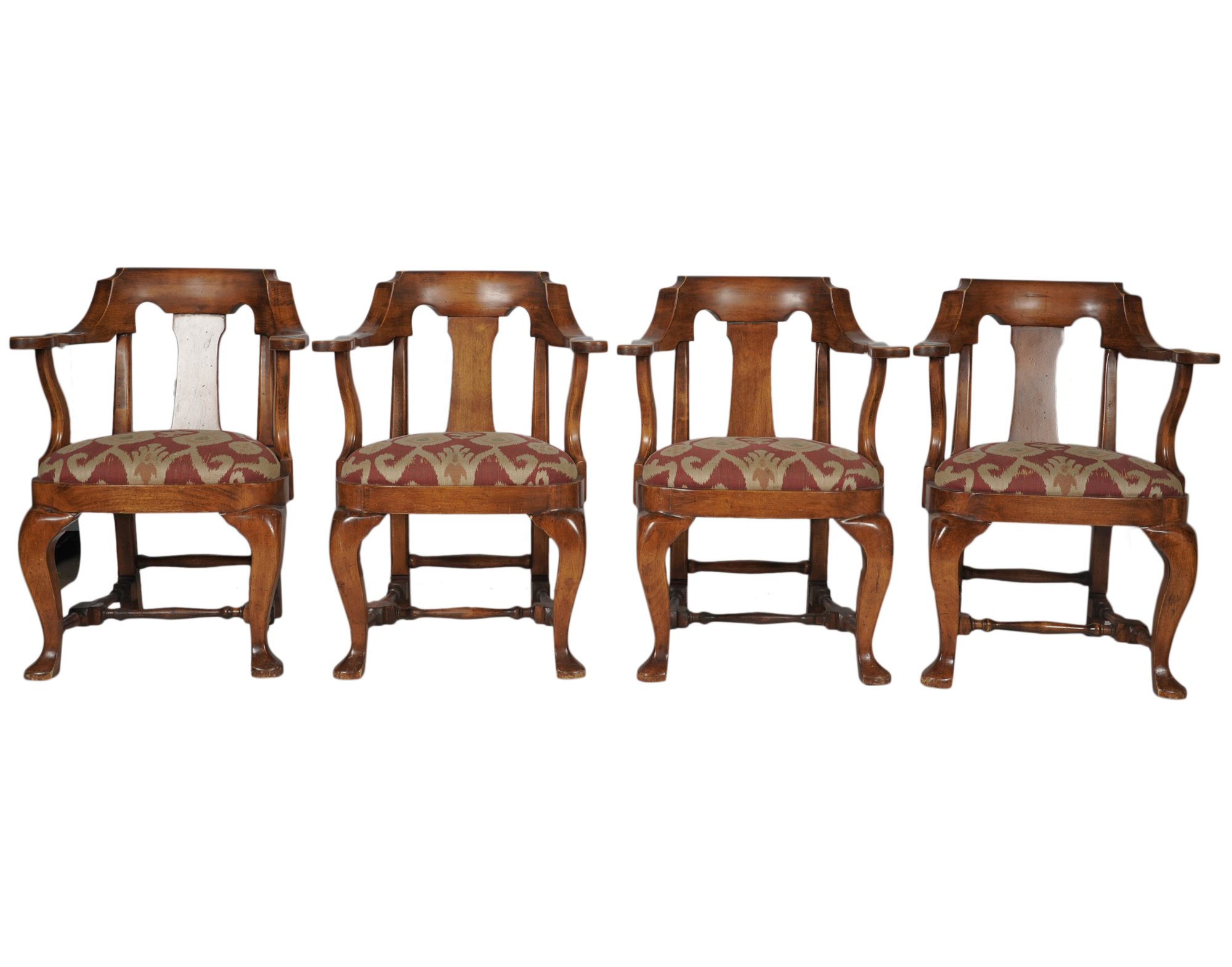 Set of Four Queen Ann Style Armchairs