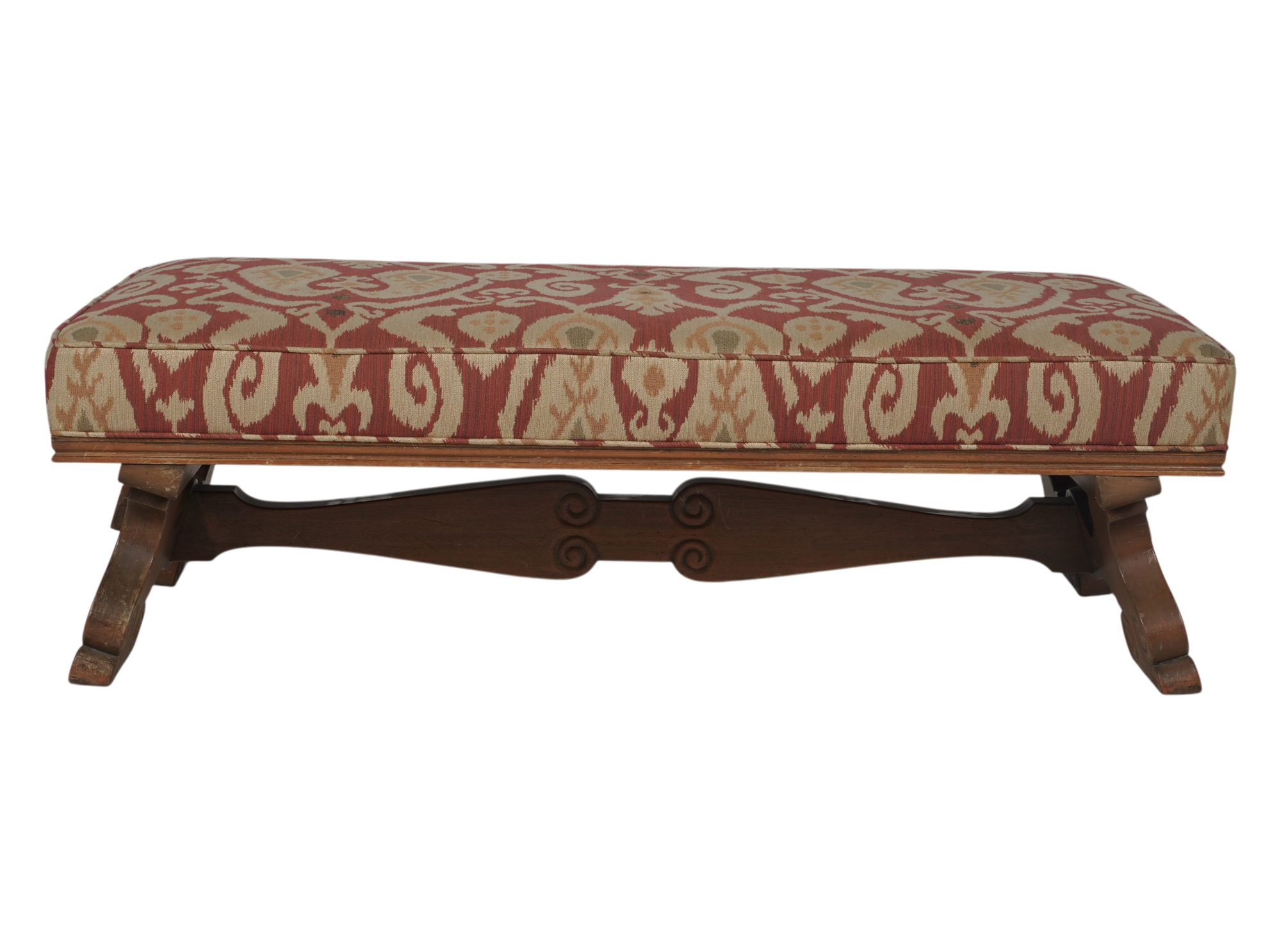 Baroque Style Upholstered Seat Bench