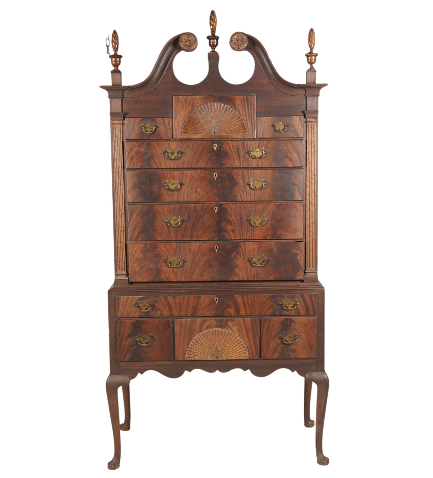 Pair of American Mahogany Highboys