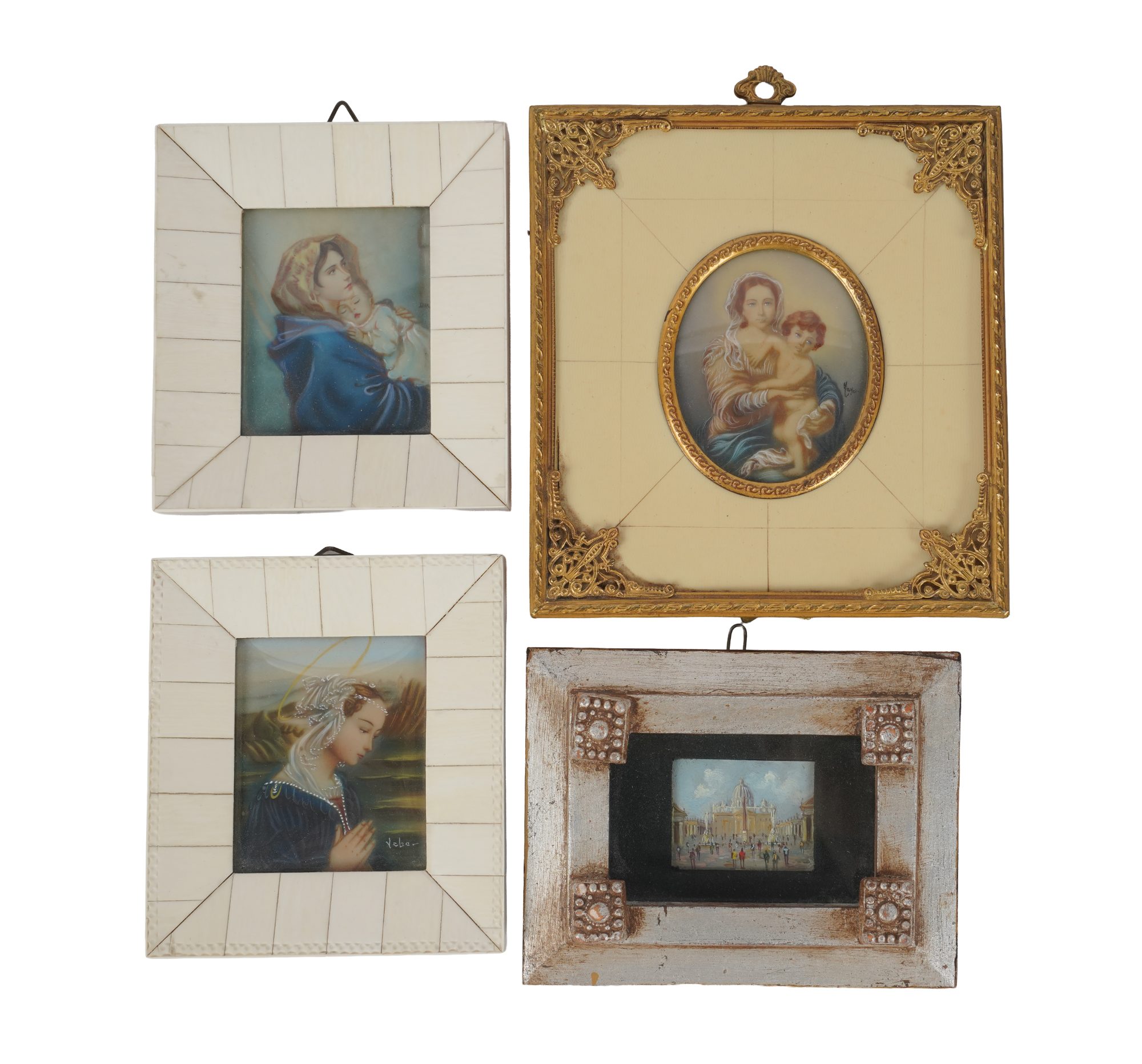 Four Framed Portrait Miniatures