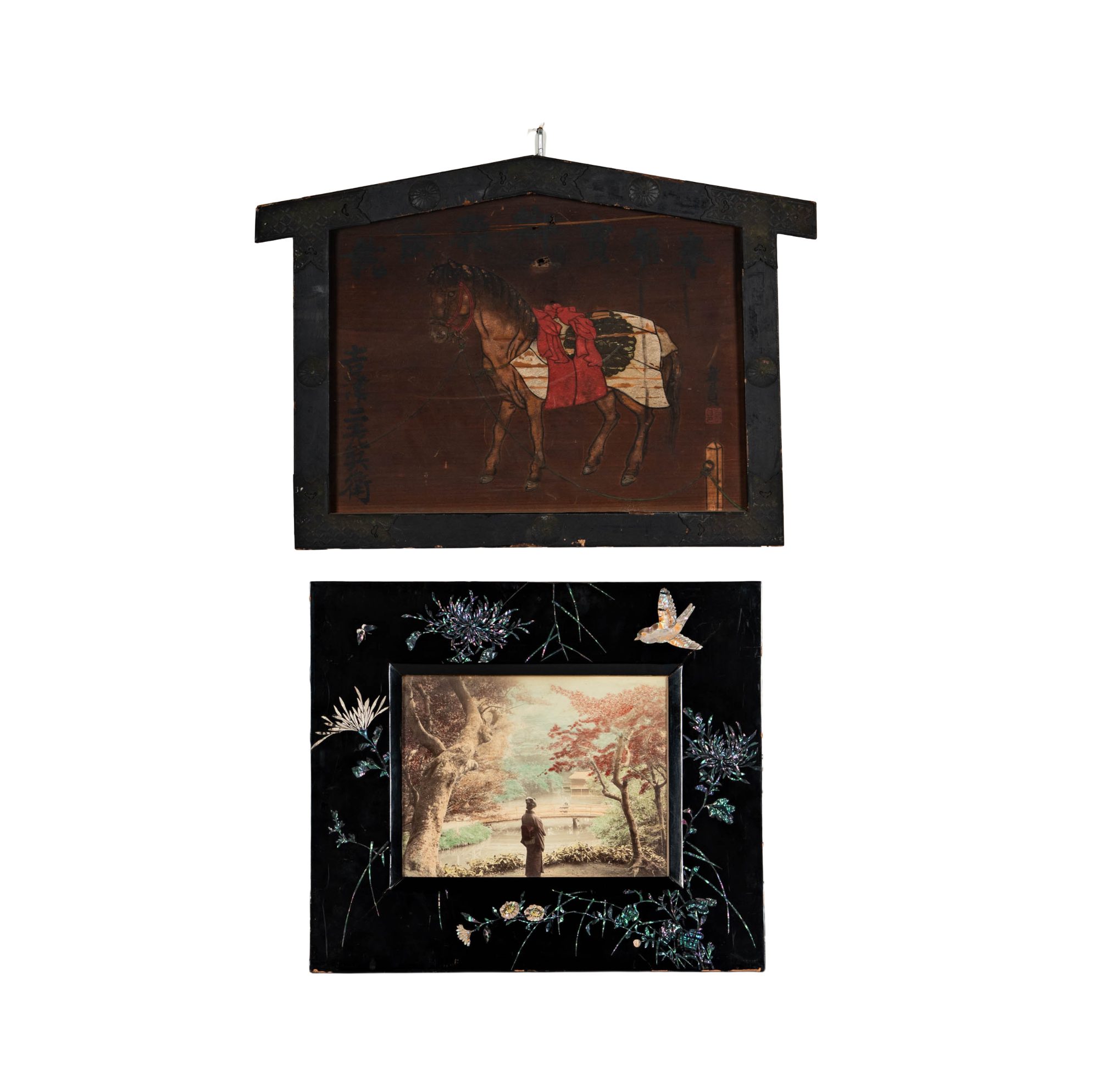Two Japanese Mixed Media Works