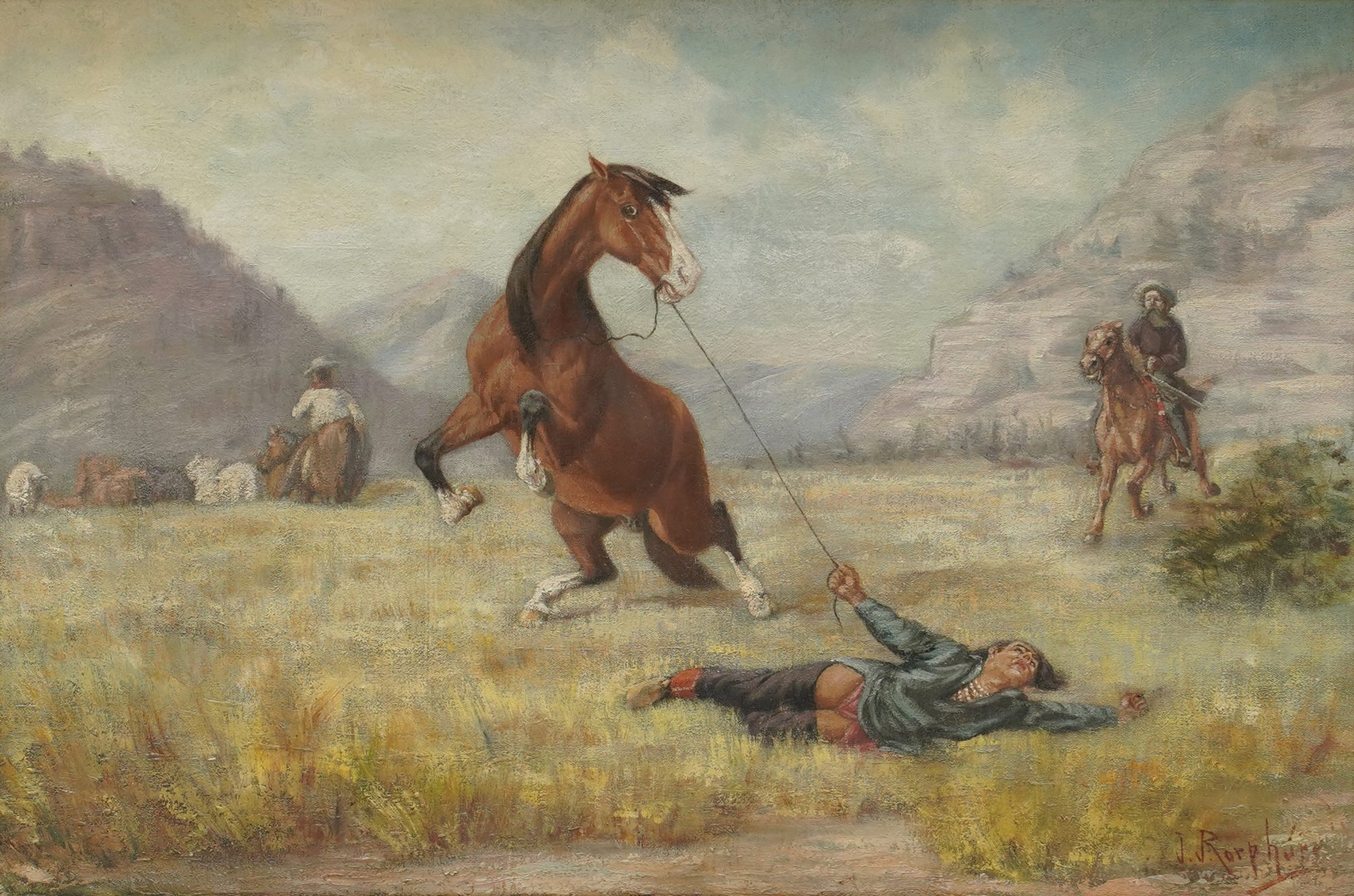 Julius Rorphuro, 1861-1928, The Horse Thieves