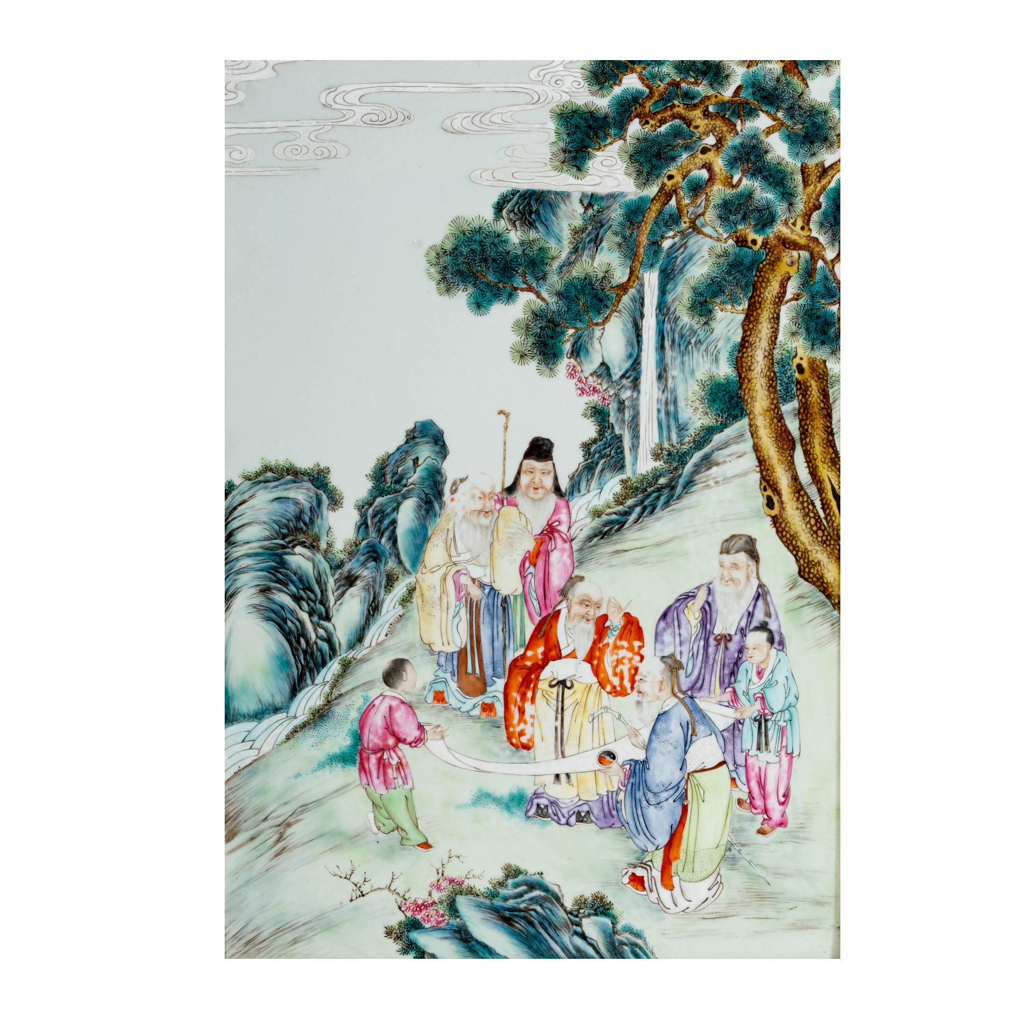 Chinese Famille Rose Porcelain Plaque