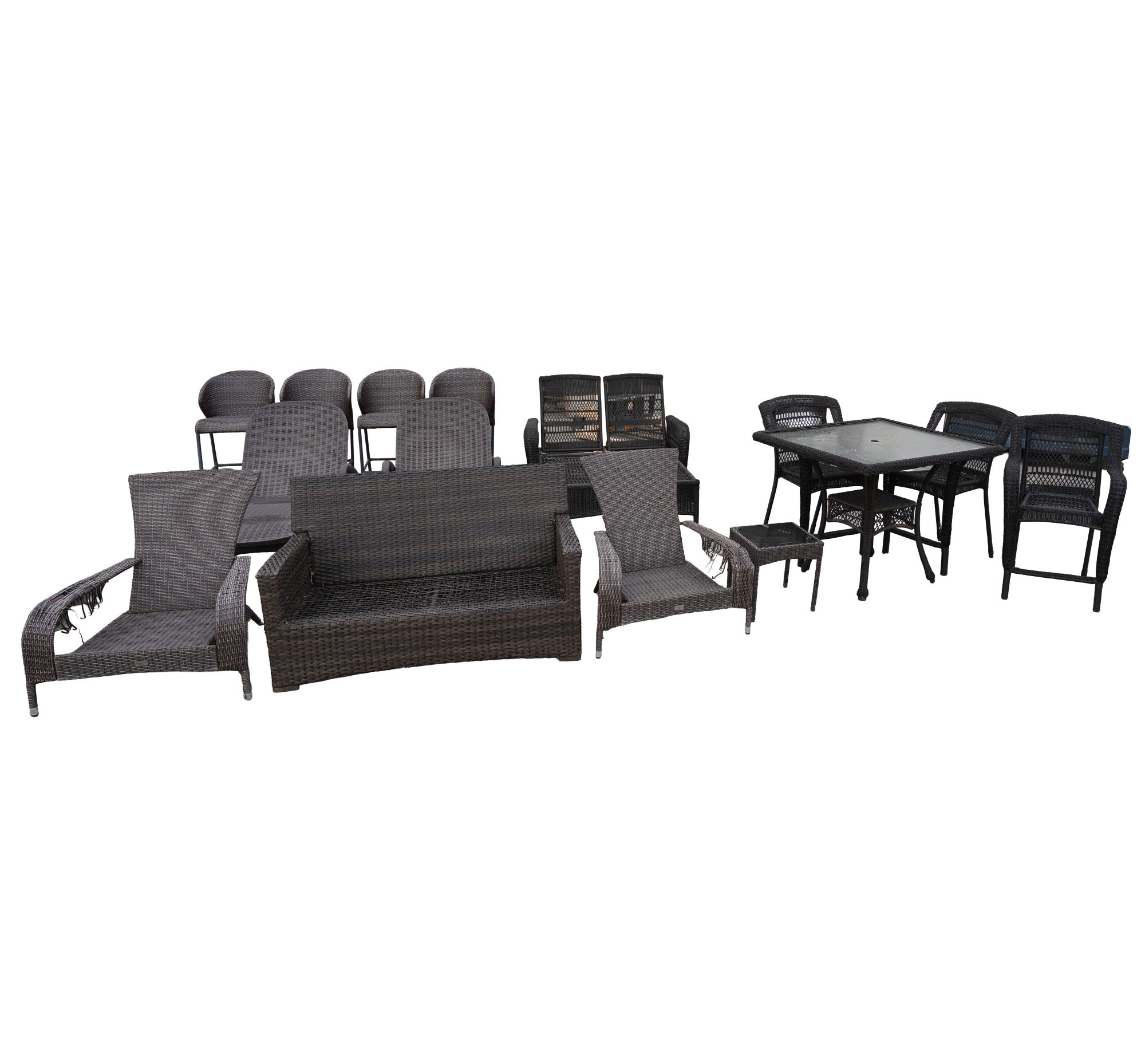 A Group of Wicker Patio Furniture