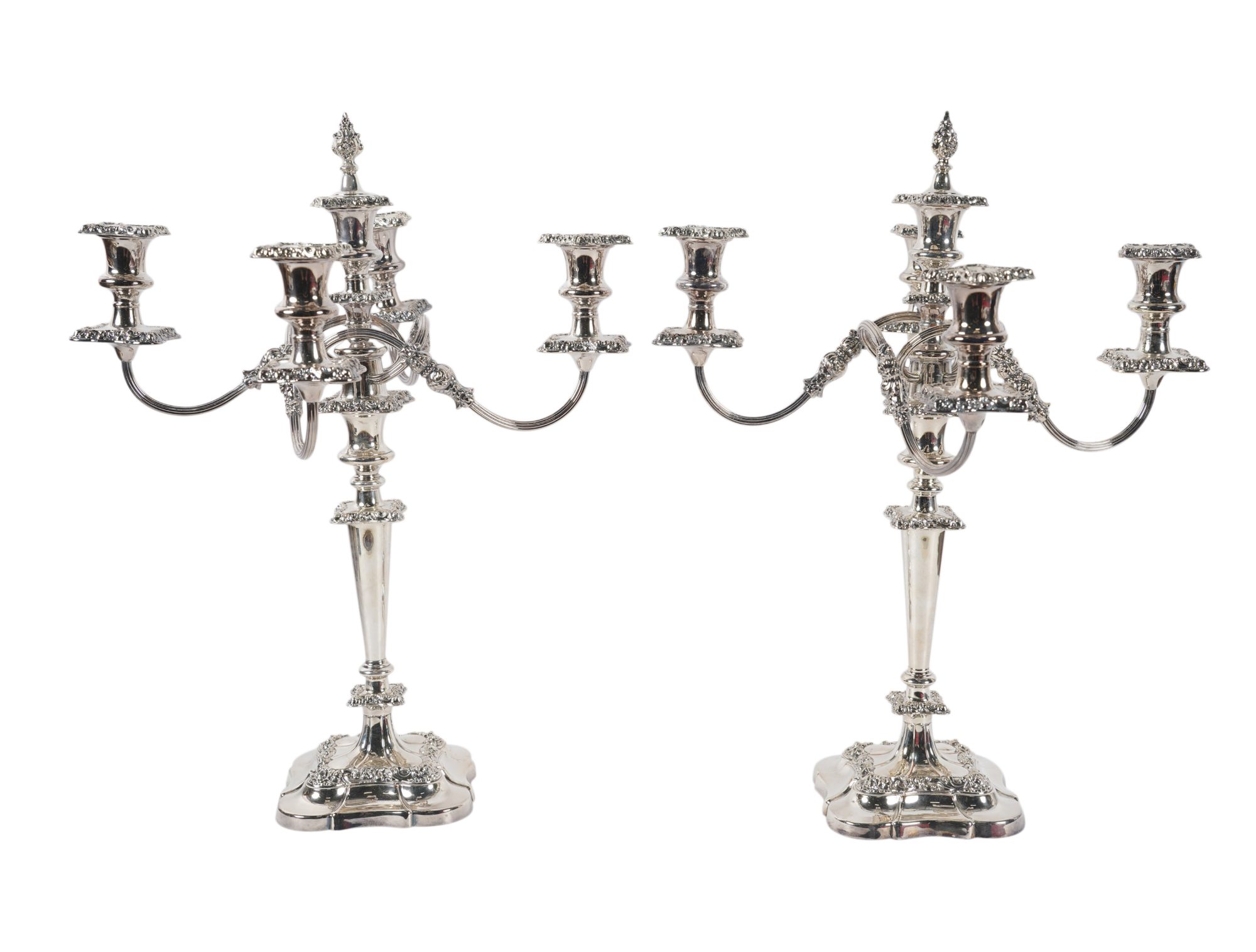 A Pair of Harrods Silver Plate Candelabra