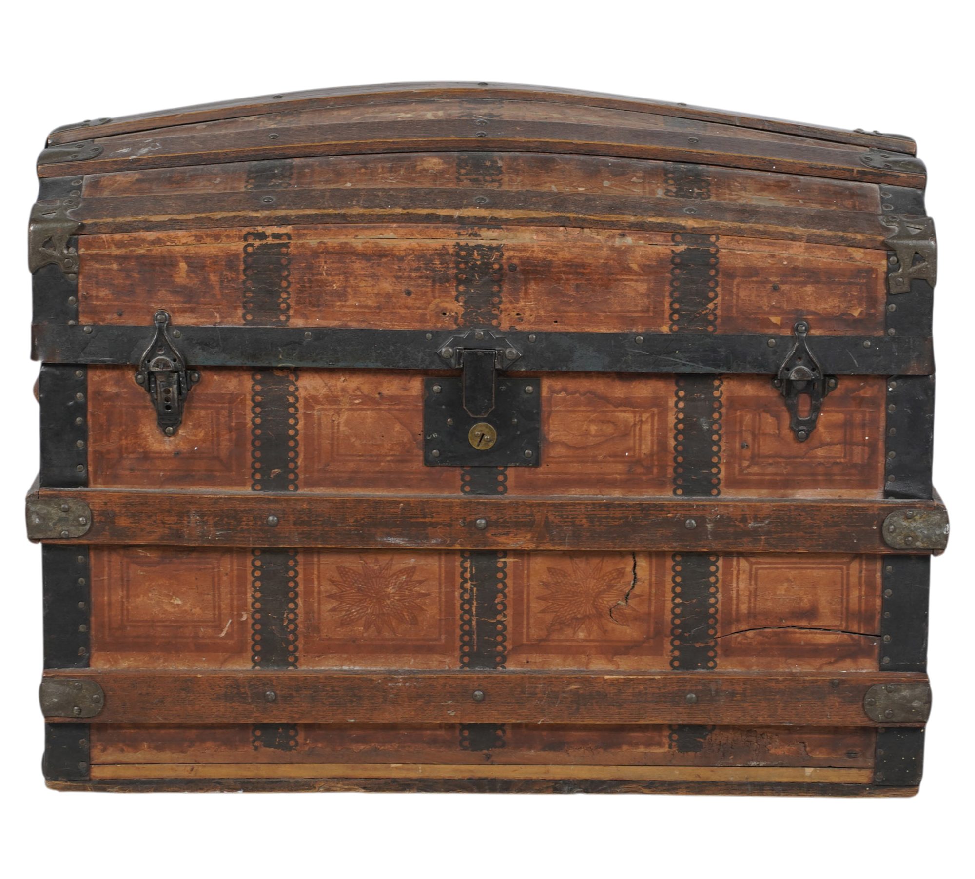 Vintage Humpback Steamer Trunk