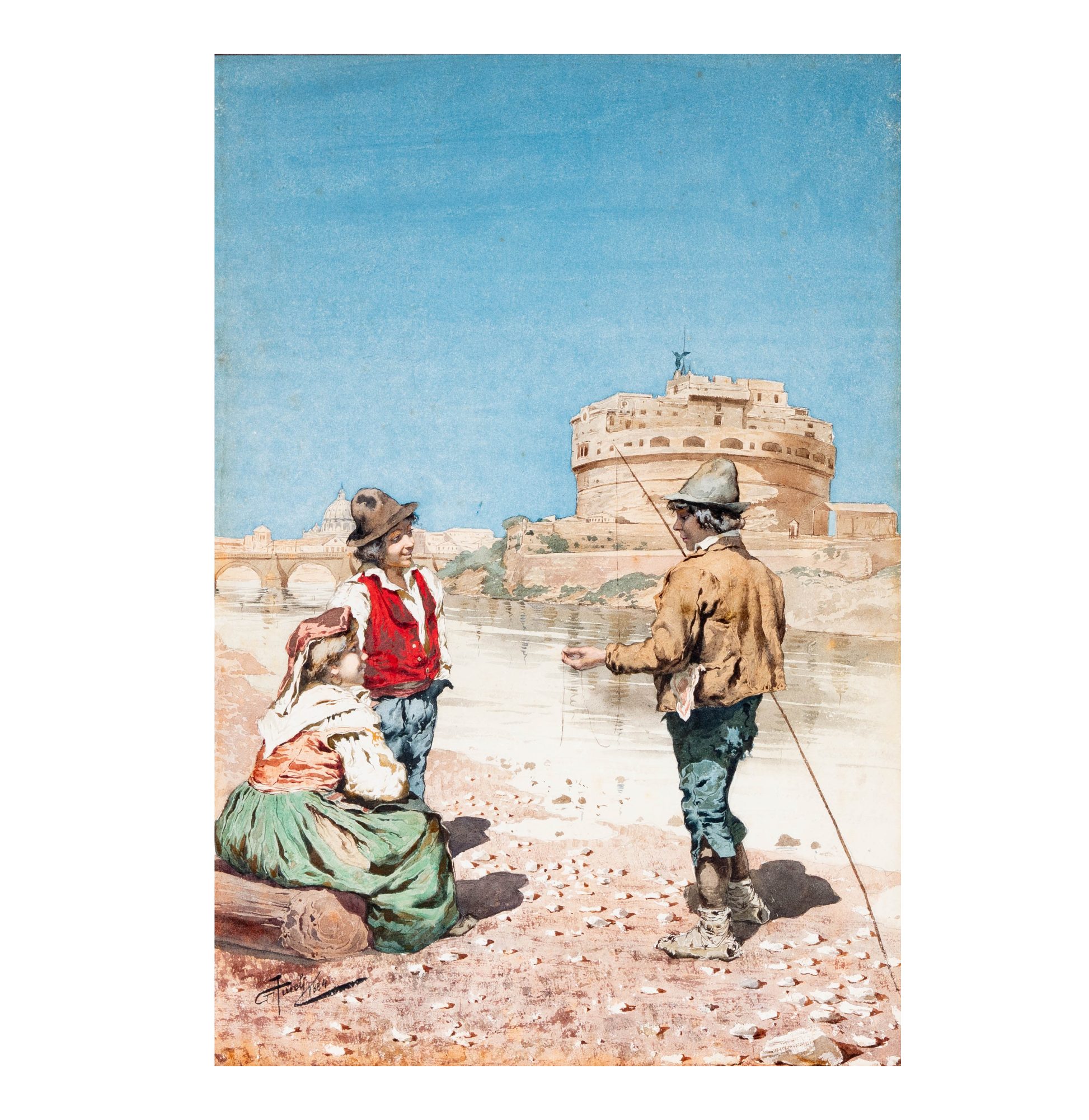 Fisherfolk on a Coastal Inlet