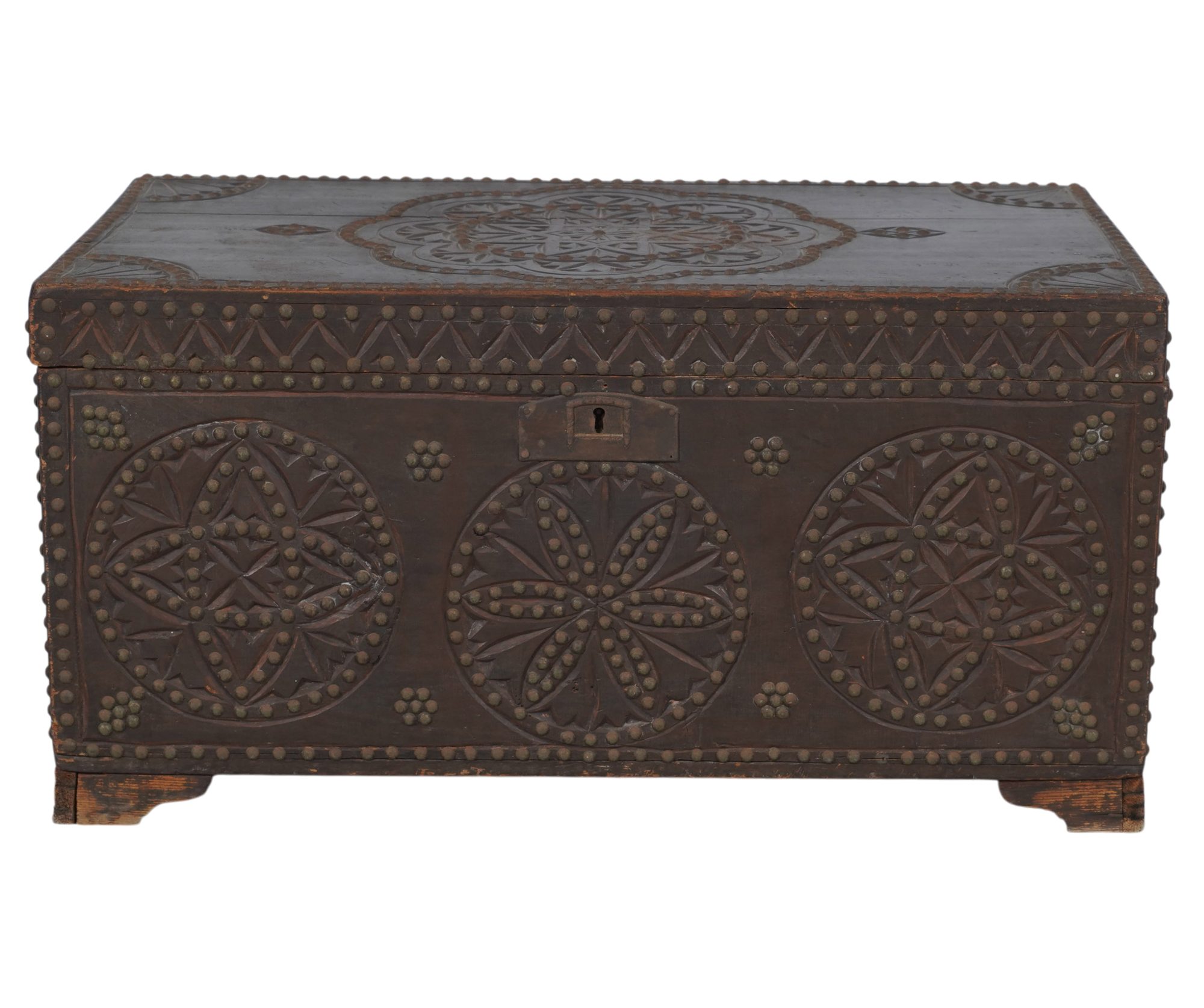 Carved Wood and Studded Trunk