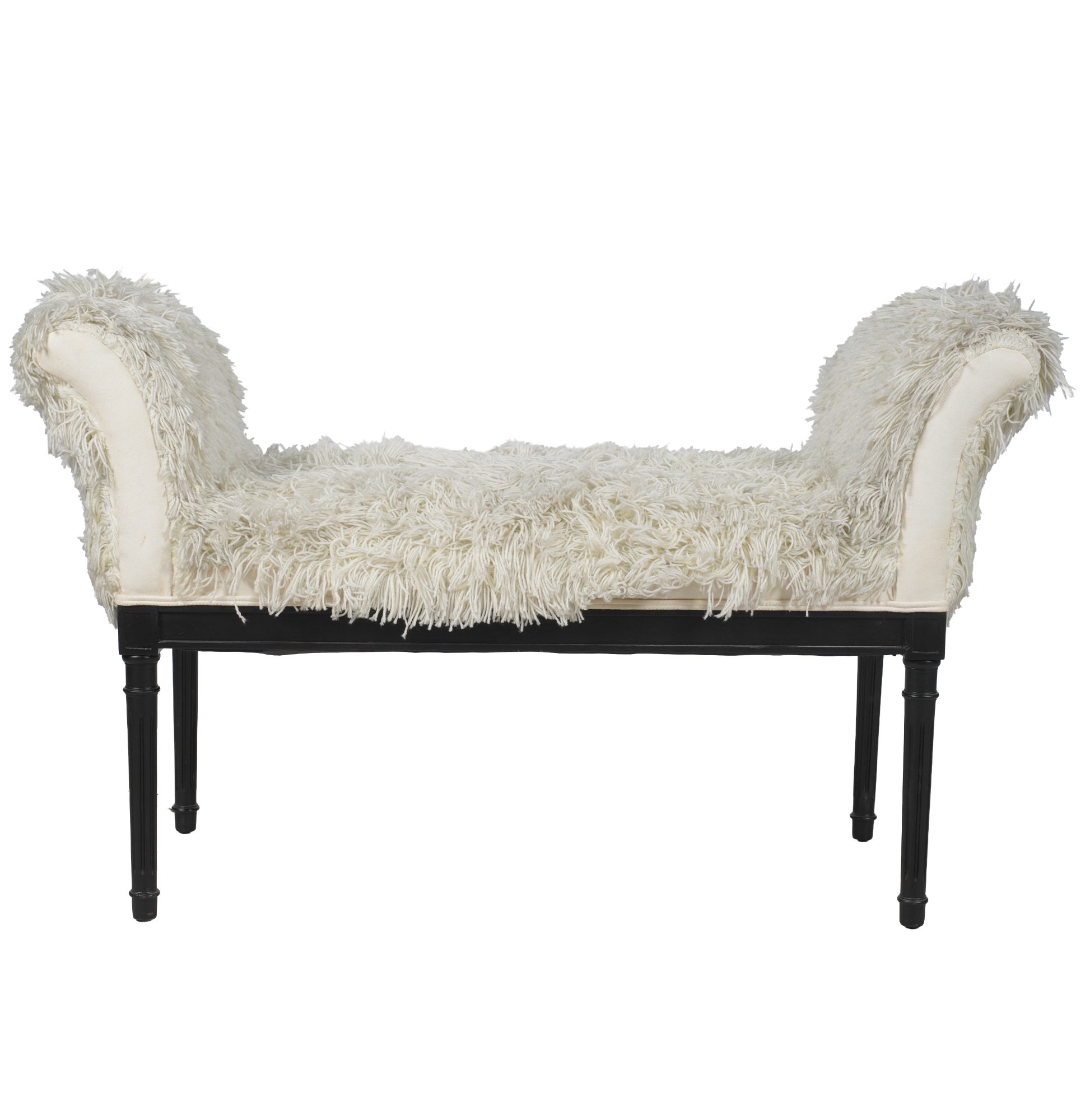 Contemporary Shag Upholstered Bench