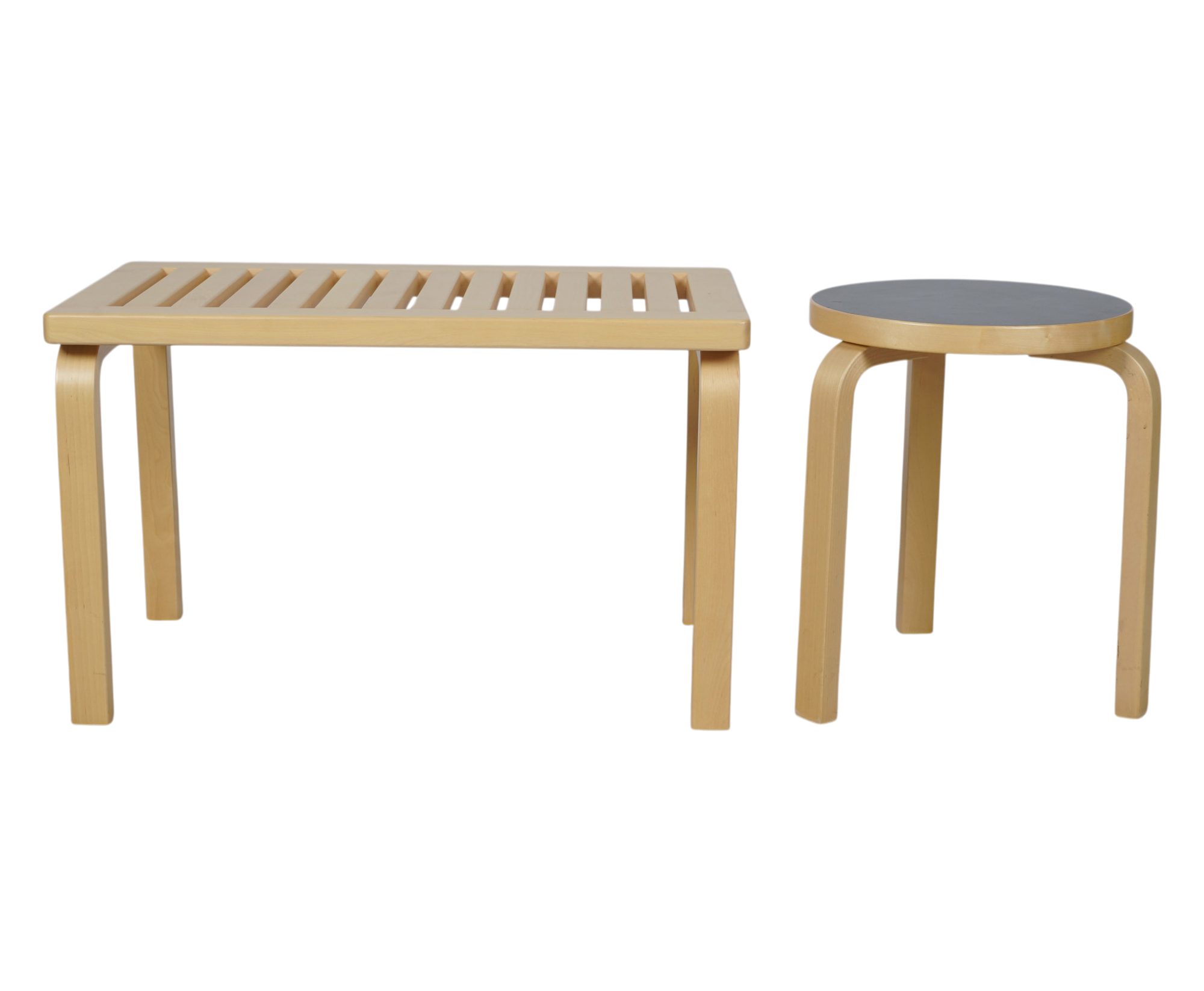 Alvar Aalto Bench and Side Table