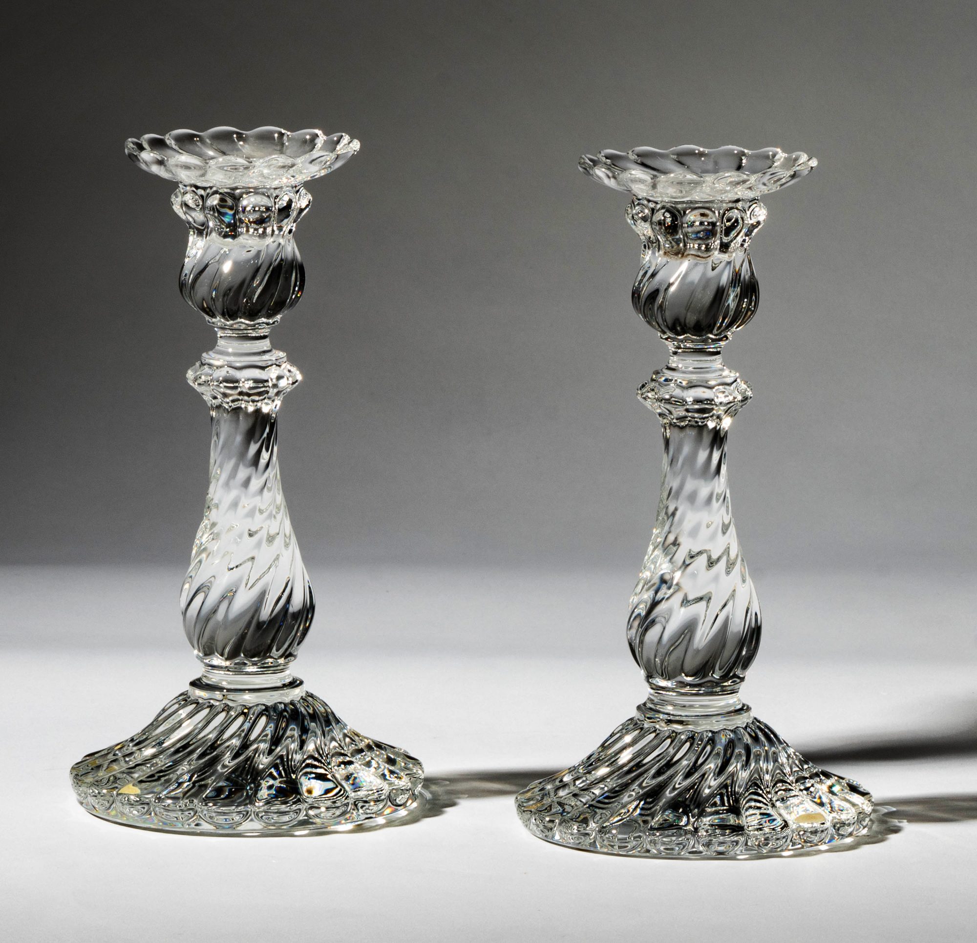 A Pair of Baccarat Bambous Candlesticks