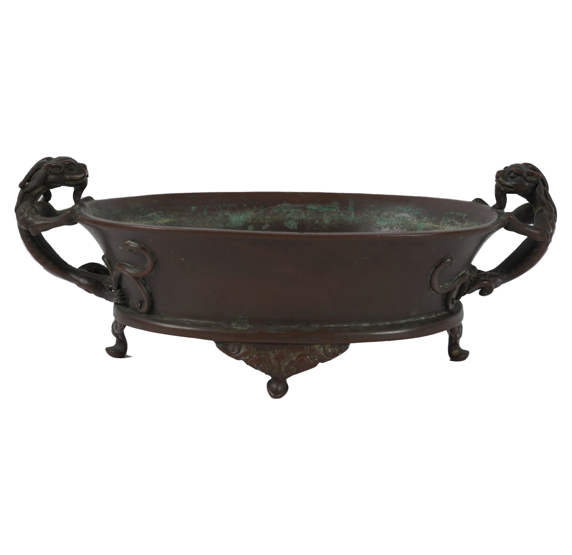 A Chinese Bronze Oval Censor
