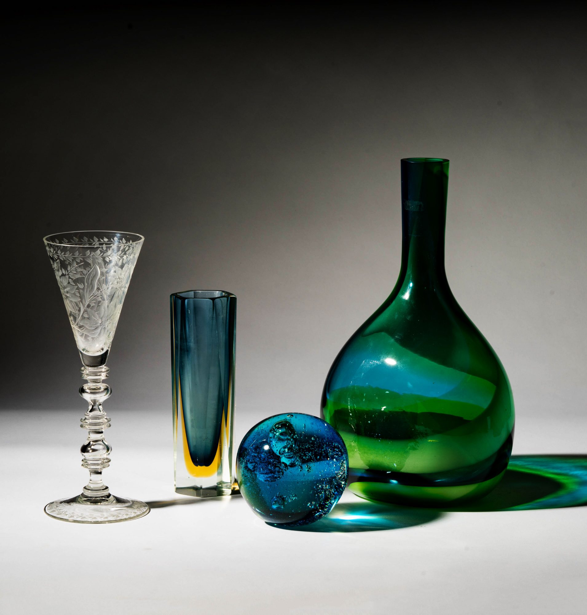 A Group of Art Glass Table Articles