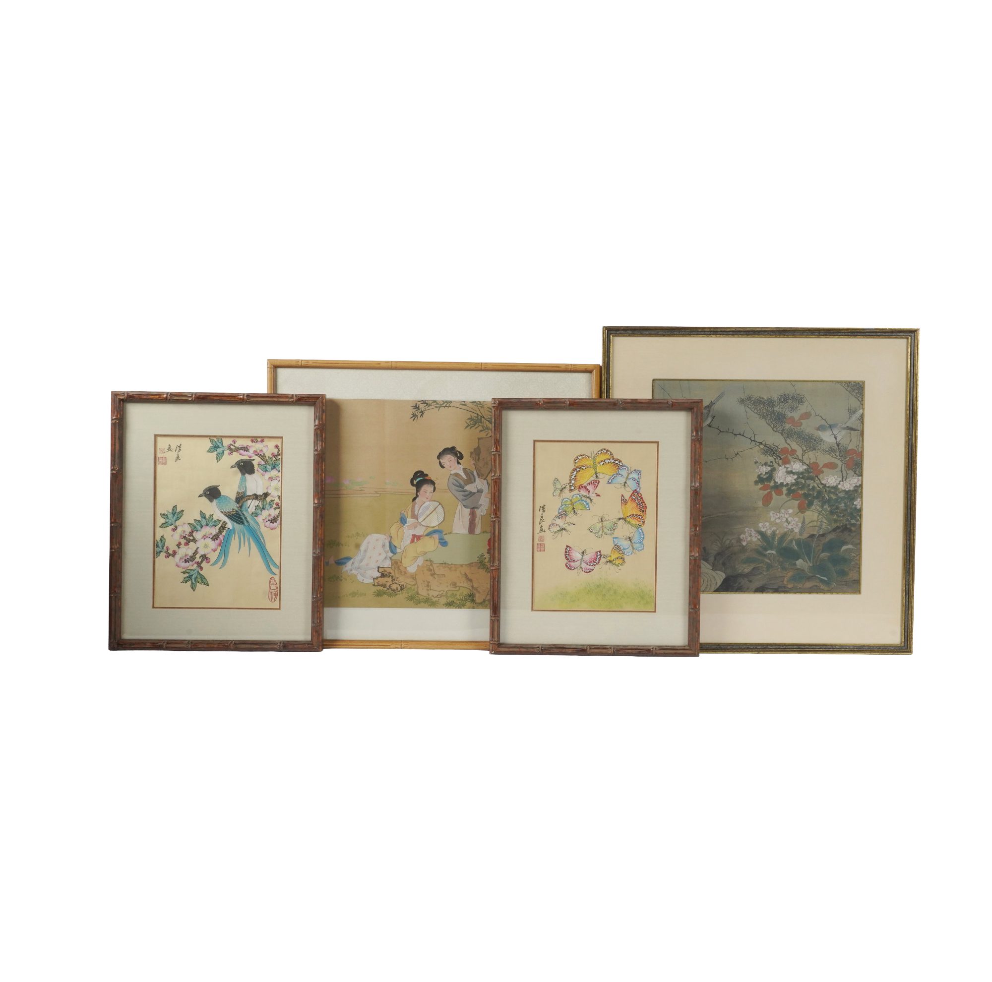 Four Chinese Paintings on Silk