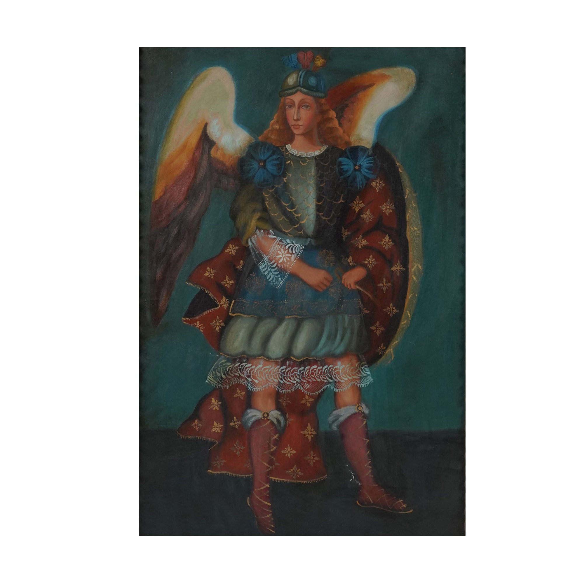 A Peruvian Cuzco Style San Miguel Painting