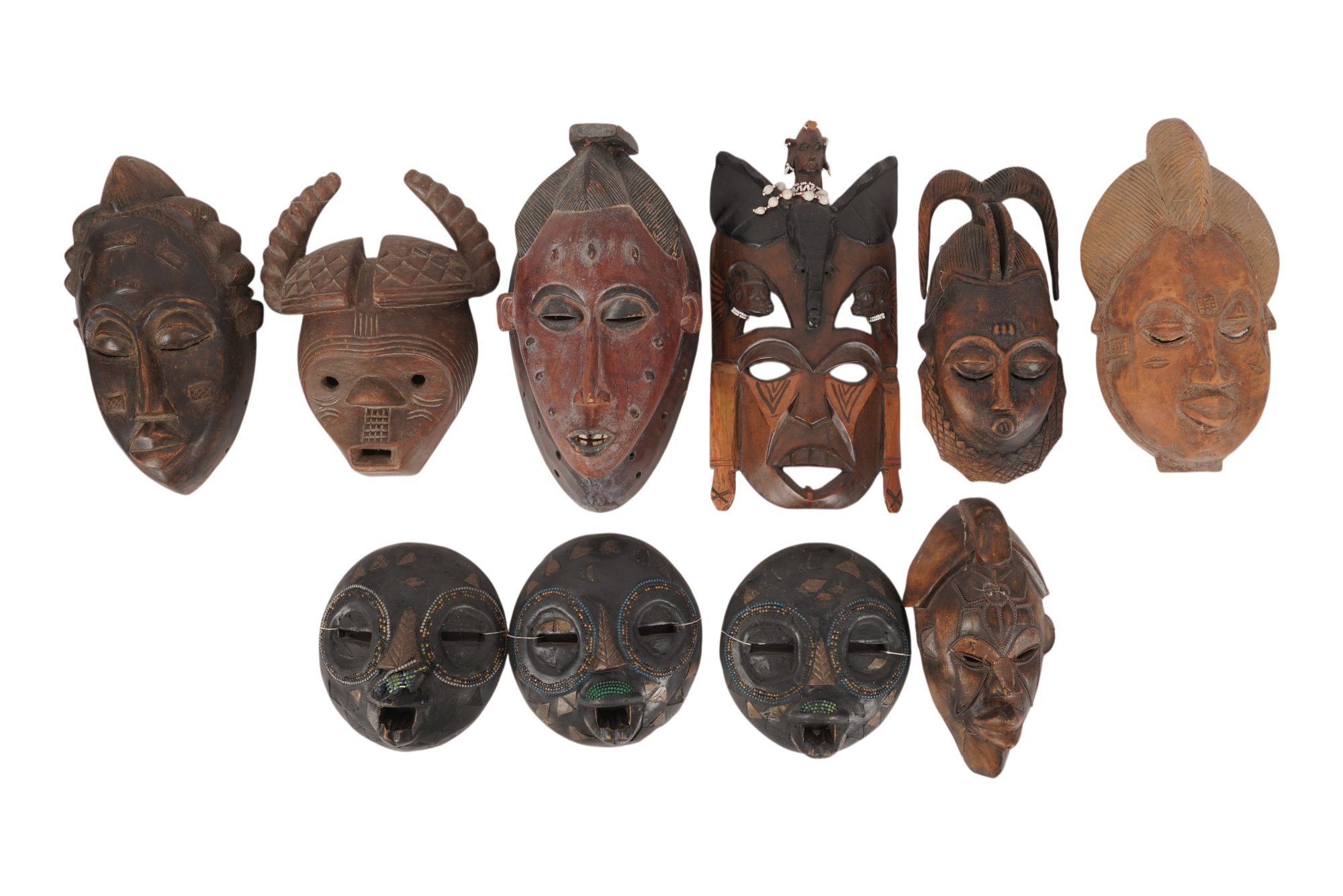 Collection of African Carved Masks