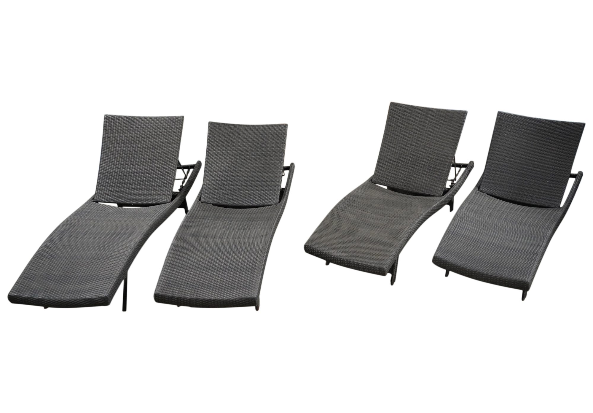 Four Brown Jordan Wicker Chaise Lounges