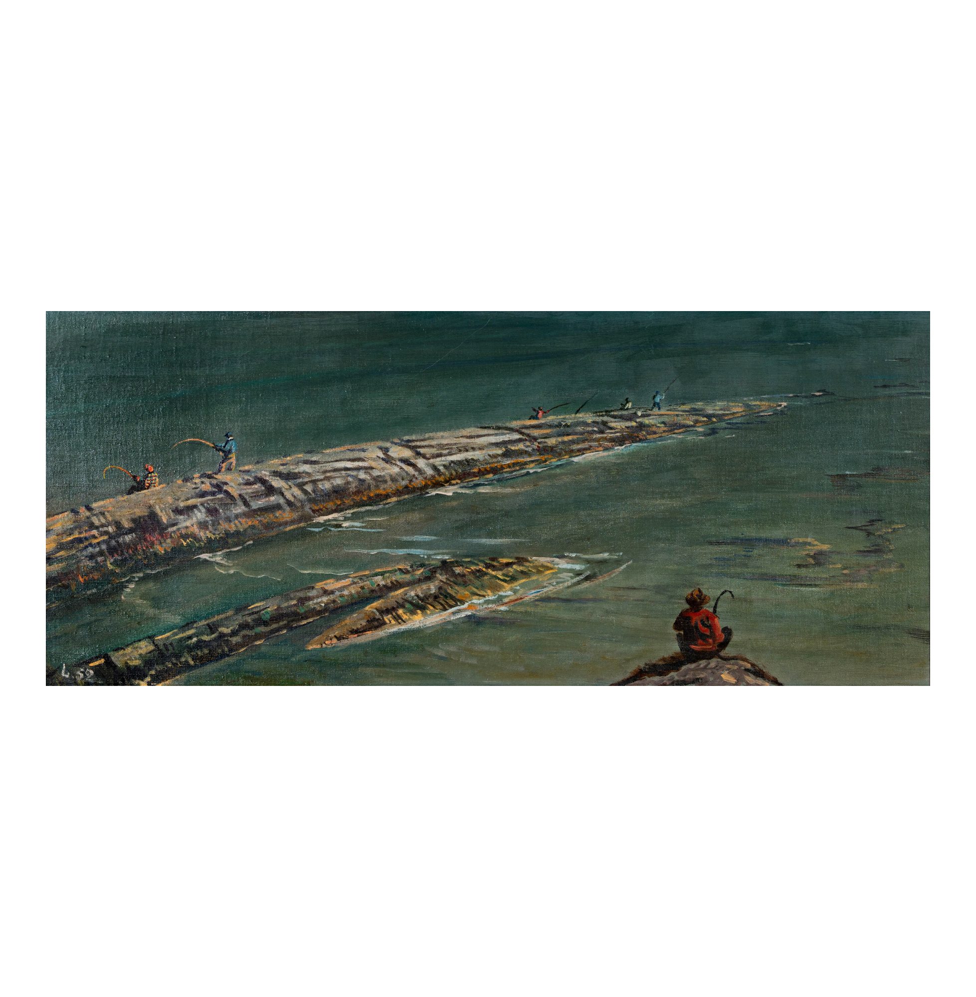 Fishing from Rocks, Newport, R.I.