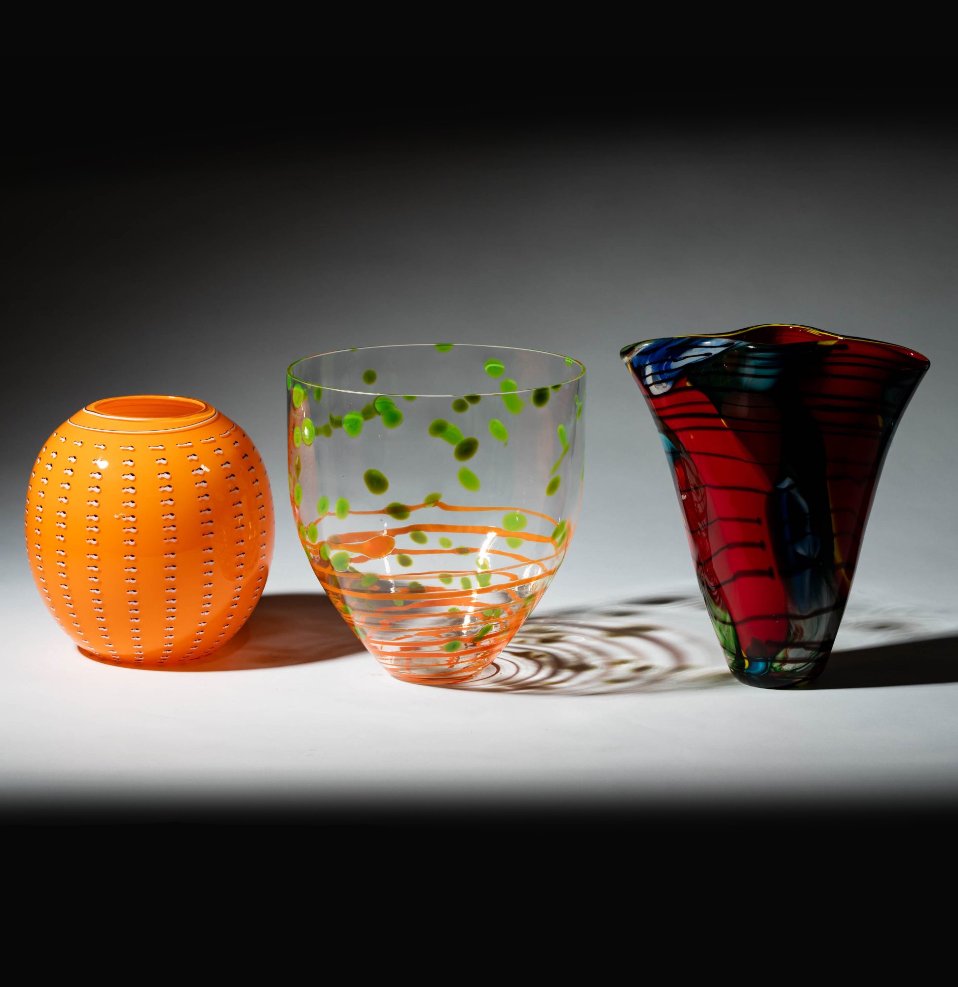 Three Art Glass Vases