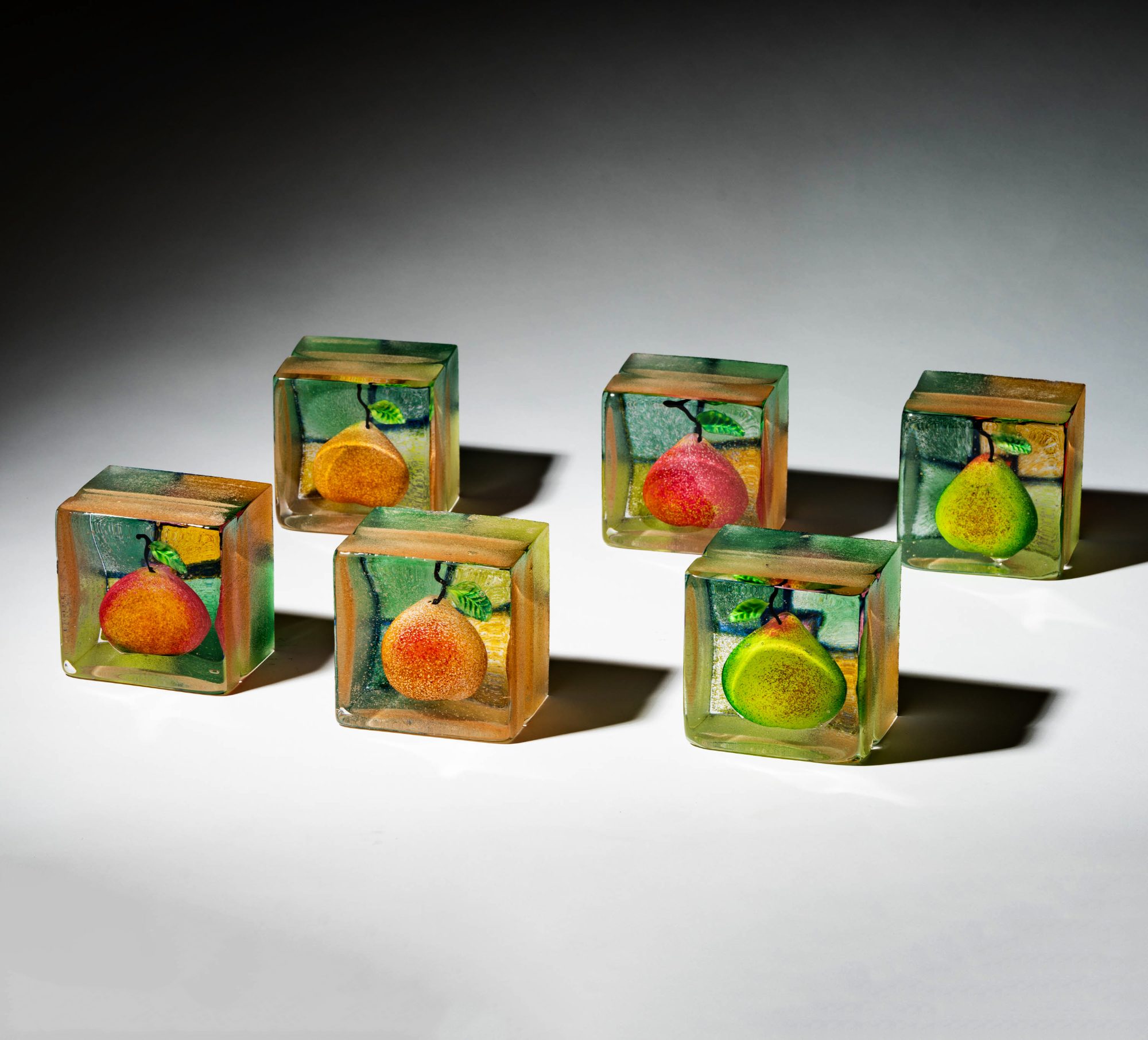 Stephanie Trenchard: "Pears" Glass Cubes