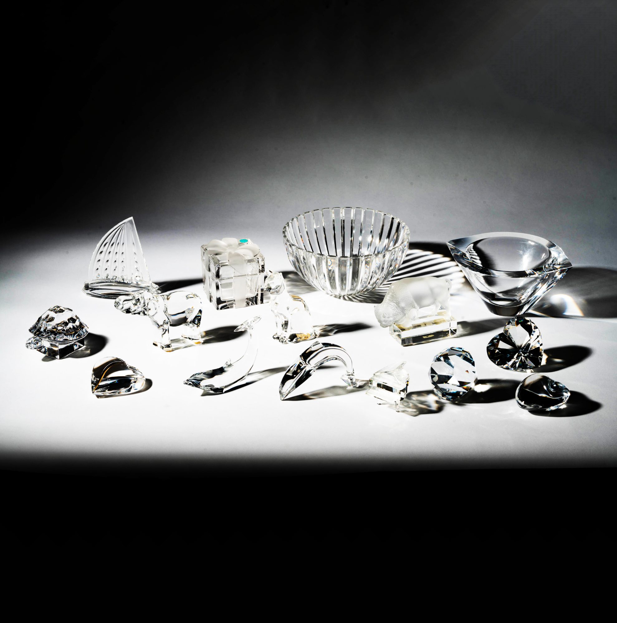 A Collection of Designer Crystal Table Objects