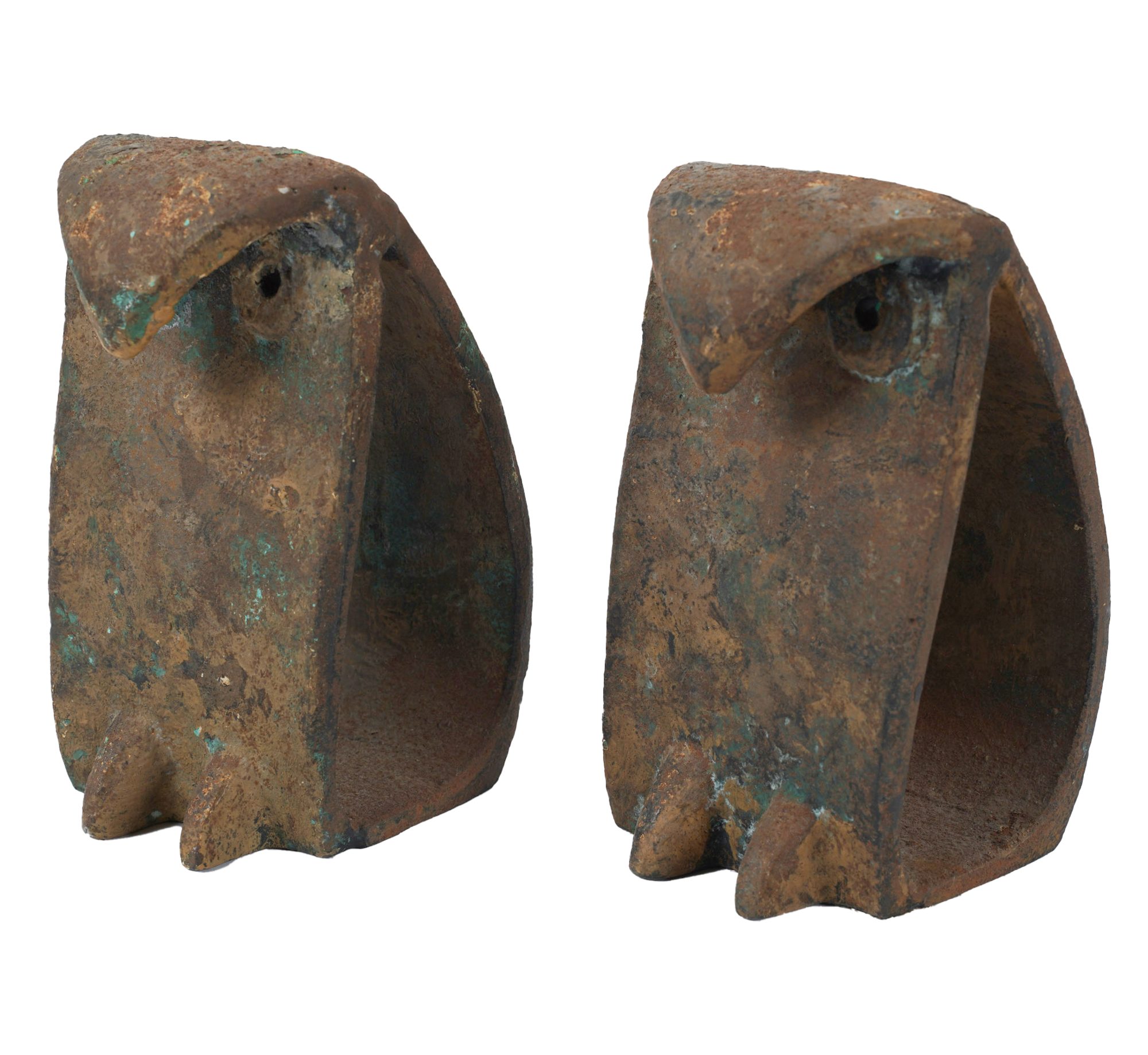 Pair of Iron Owl Figures