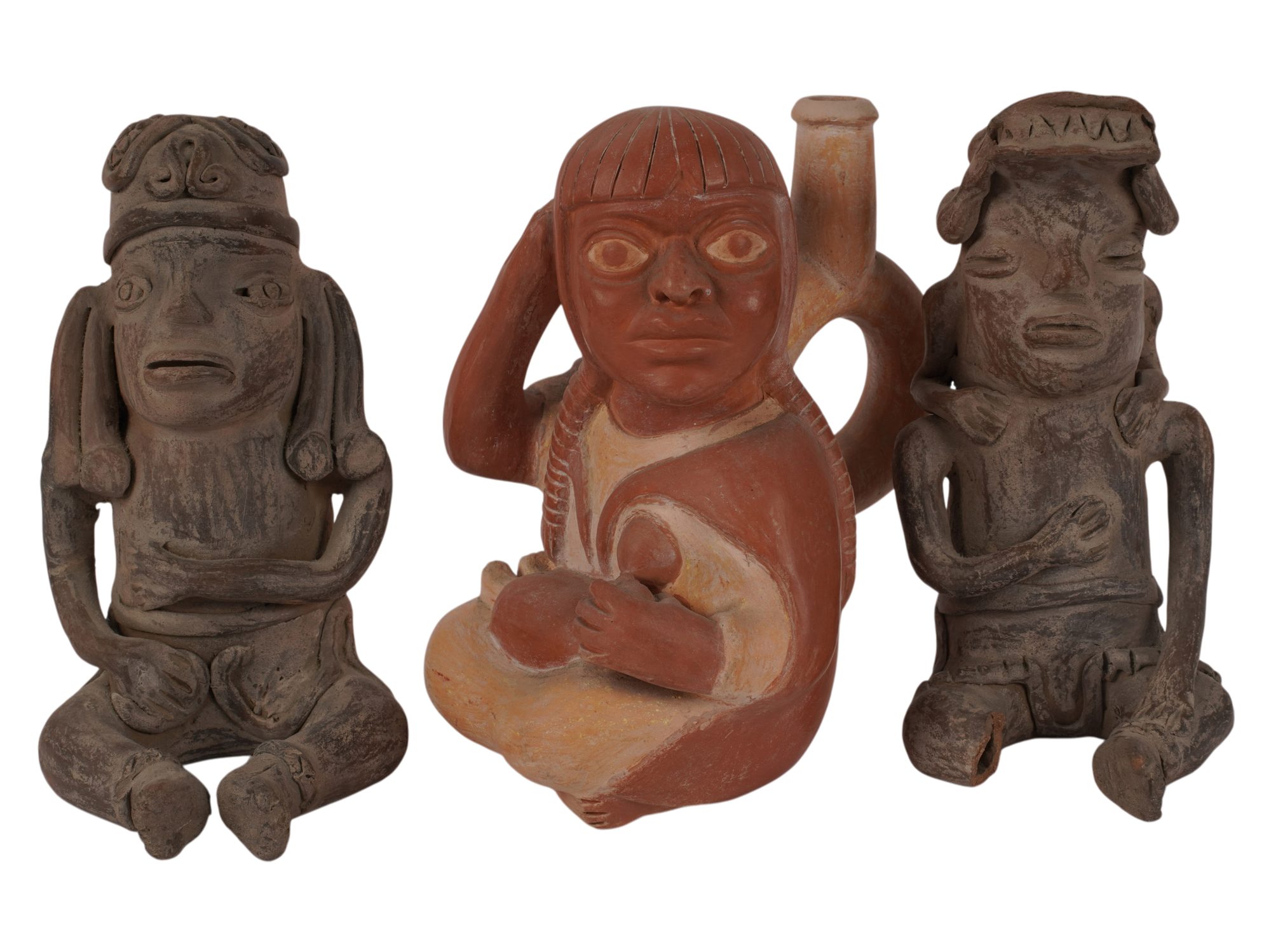 Three Pre-Columbian Style Figures