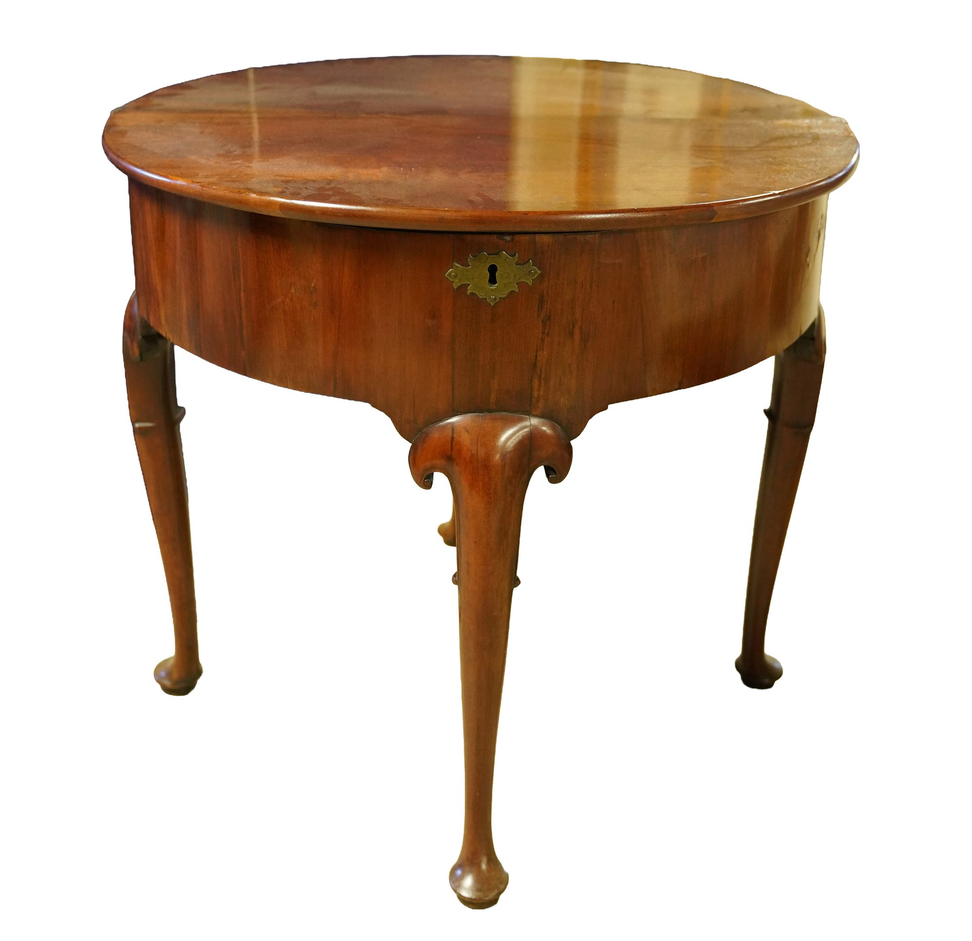 An English Walnut Demilune Game Table
