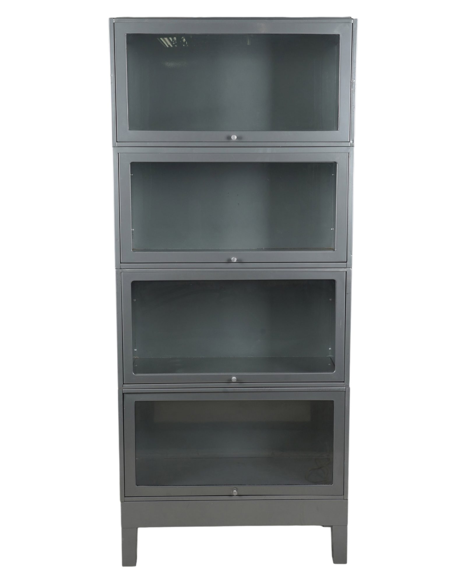 A Modern Metal and Glass Stacking Bookcase