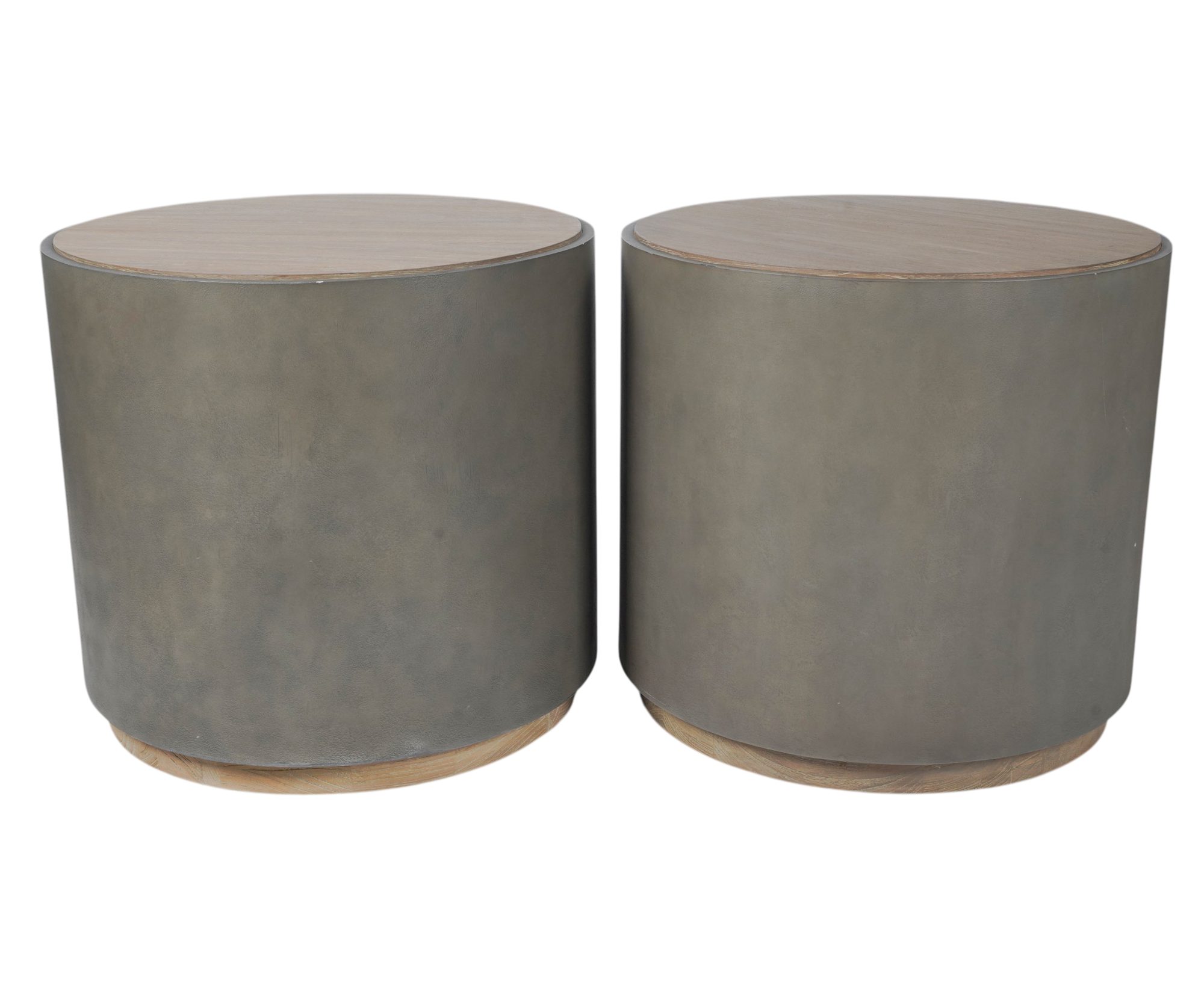 Pair of Contemporary Cylindrical End Tables