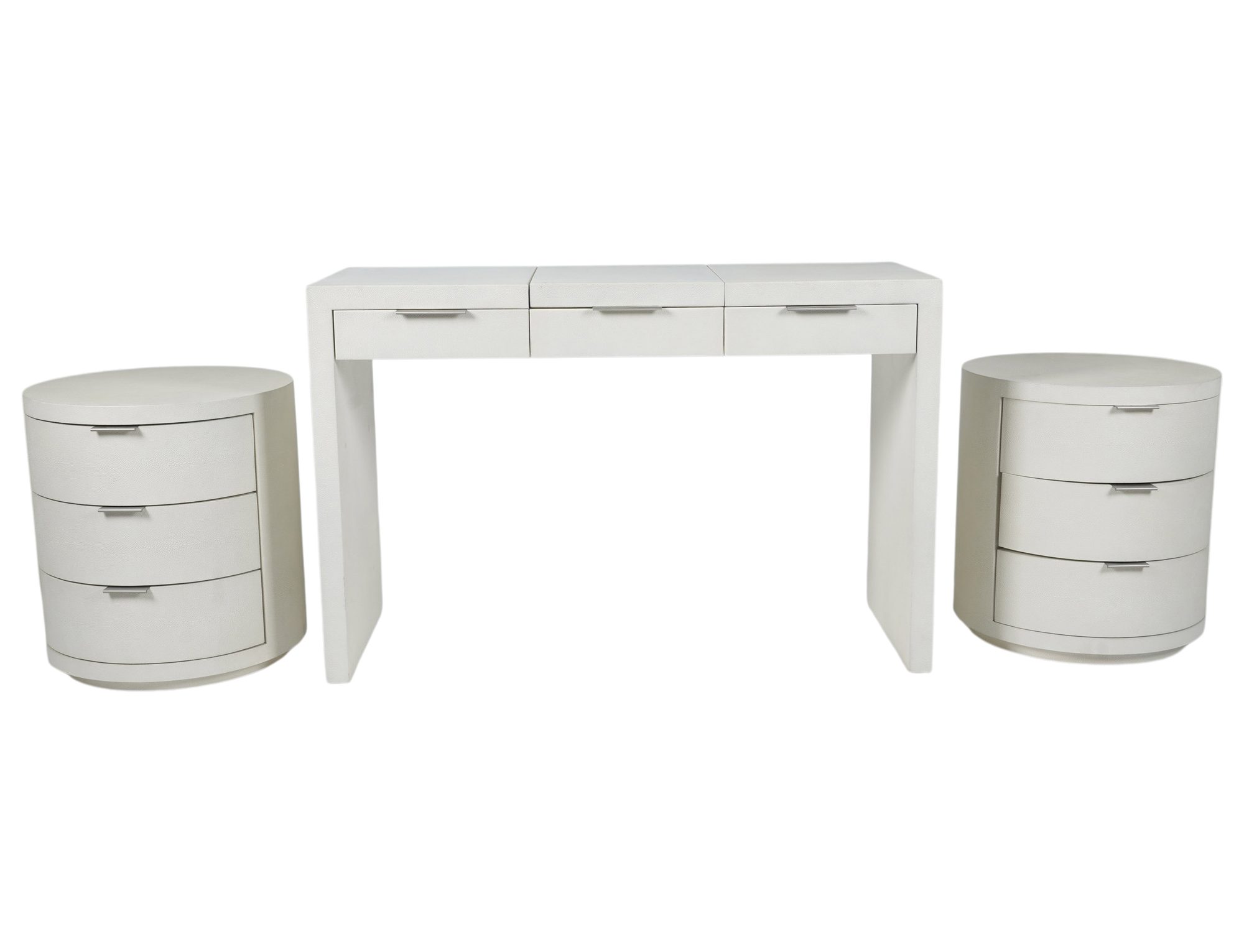 A Restoration Hardware Vanity and Two End Tables