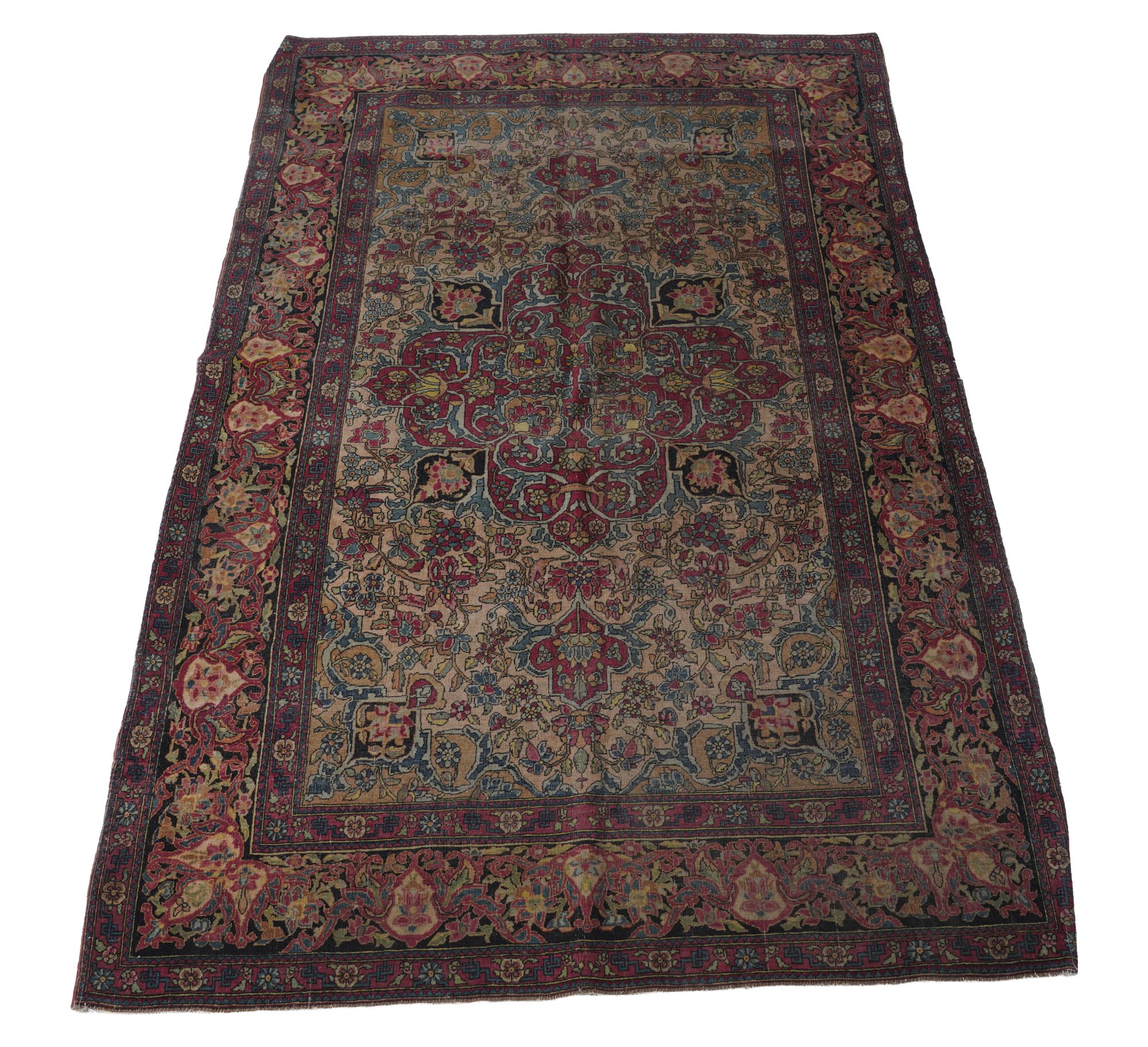 Persian Red and Blue Throw Rug