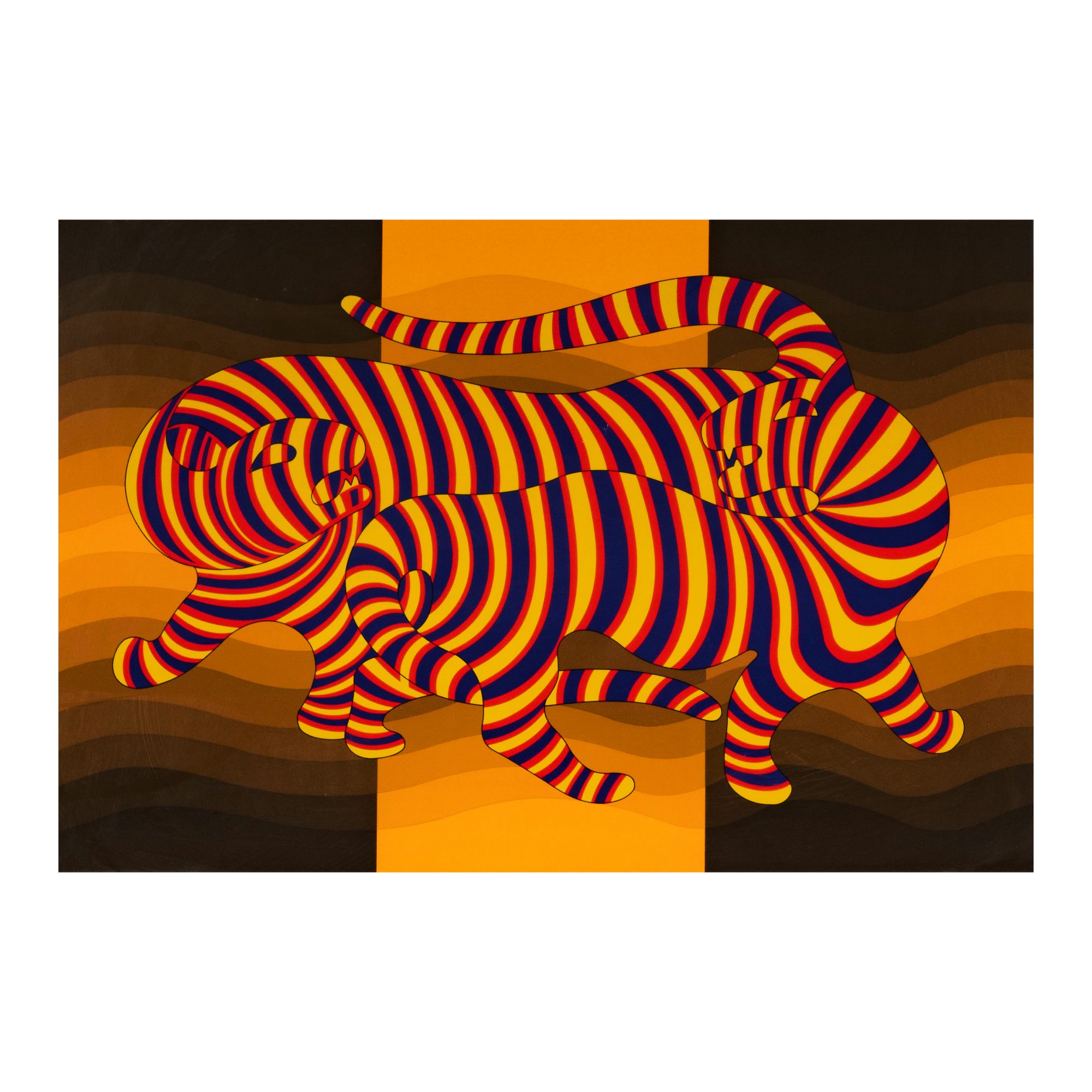 Two Tigers on Gold