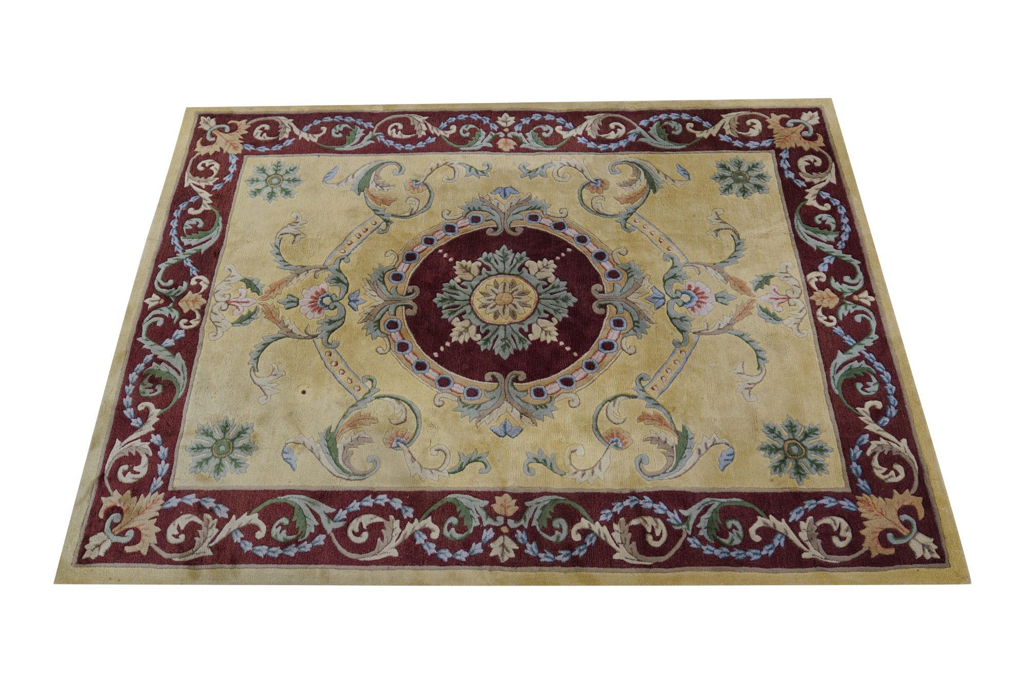 Large Red and Beige Area Rug