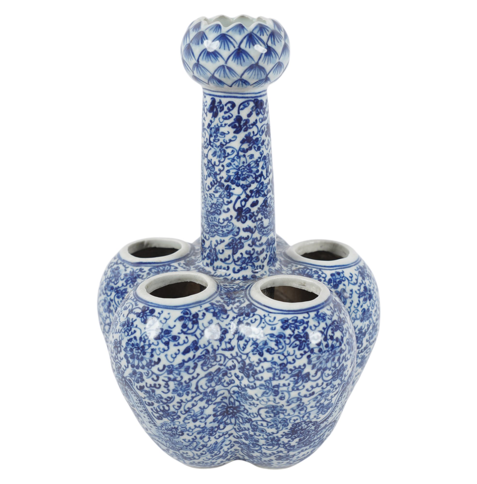 A Chinese Blue and White Porcelain Bulb Vase