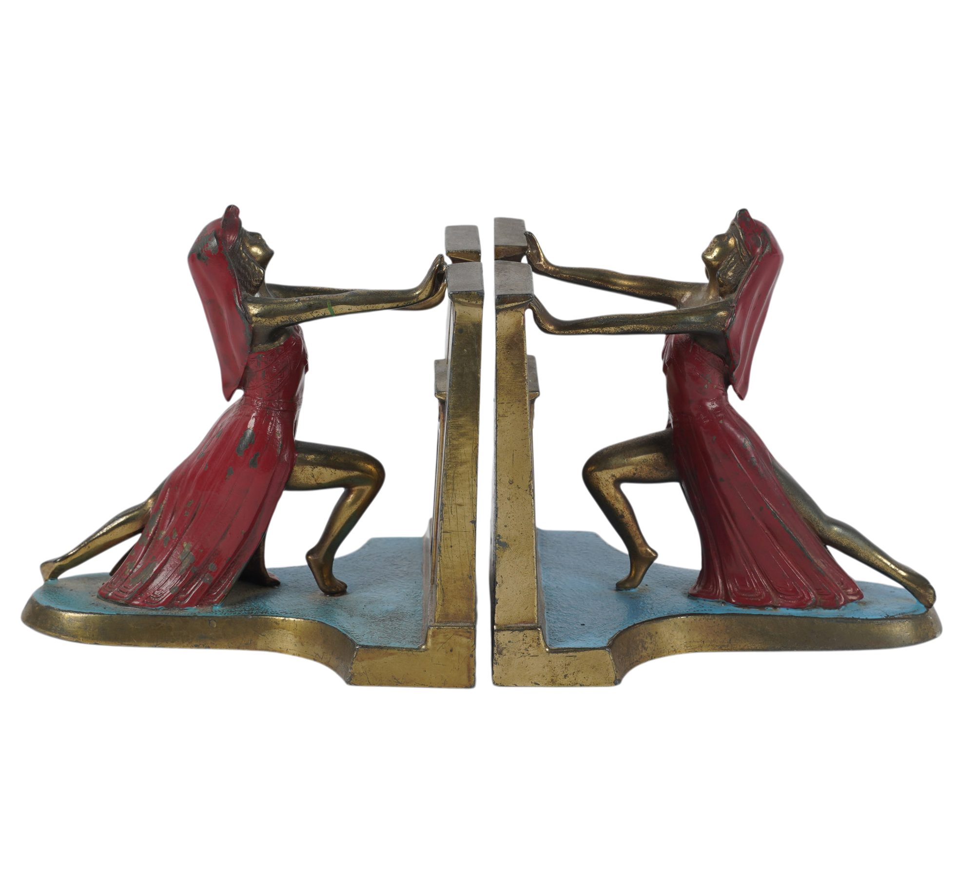 A Pair of L.V. Aronson Art Deco Figural Egyption Bookends
