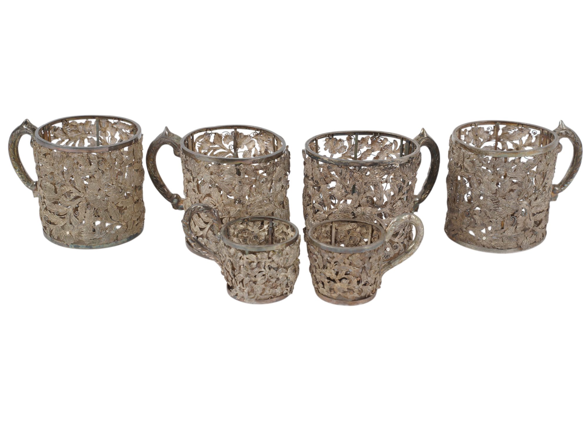 Group of Chinese Silver Cup Holders