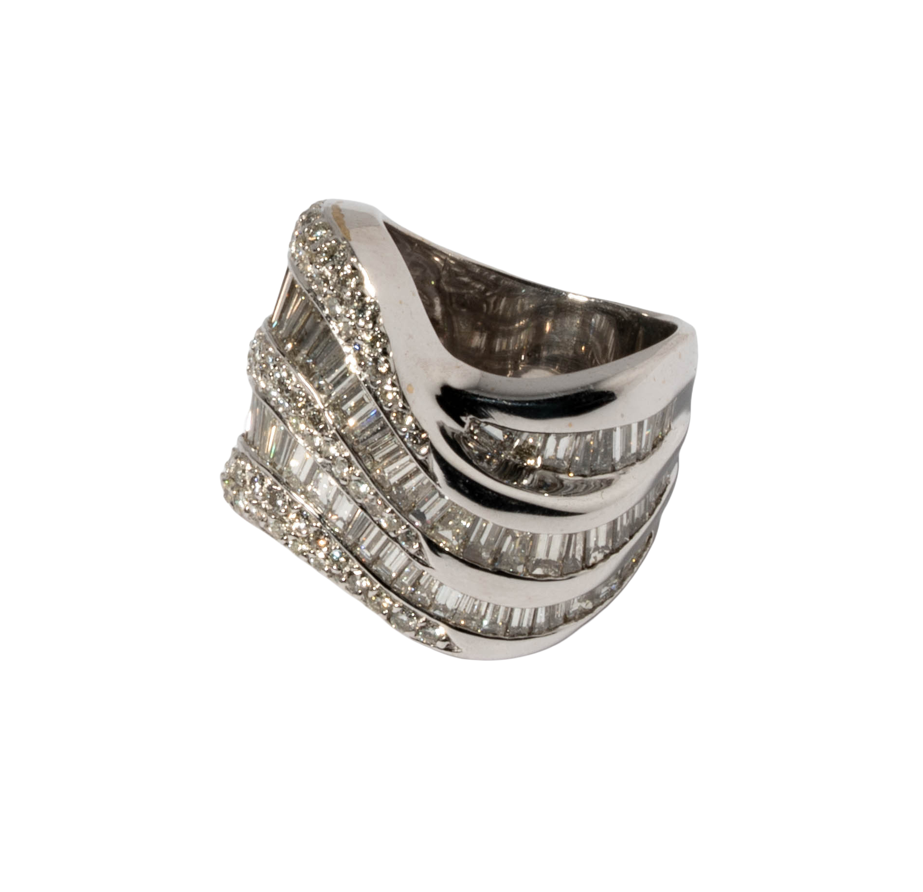 18 Karat White Gold Diamond Band