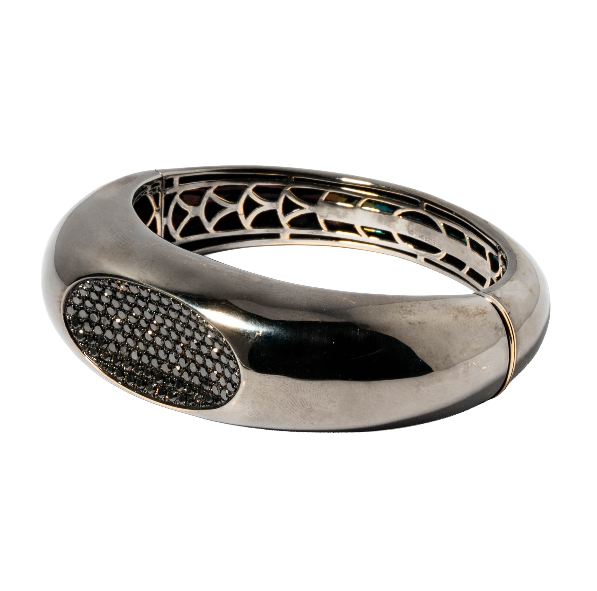 18 Karat and Black Rhodium, Black Diamond Bangle