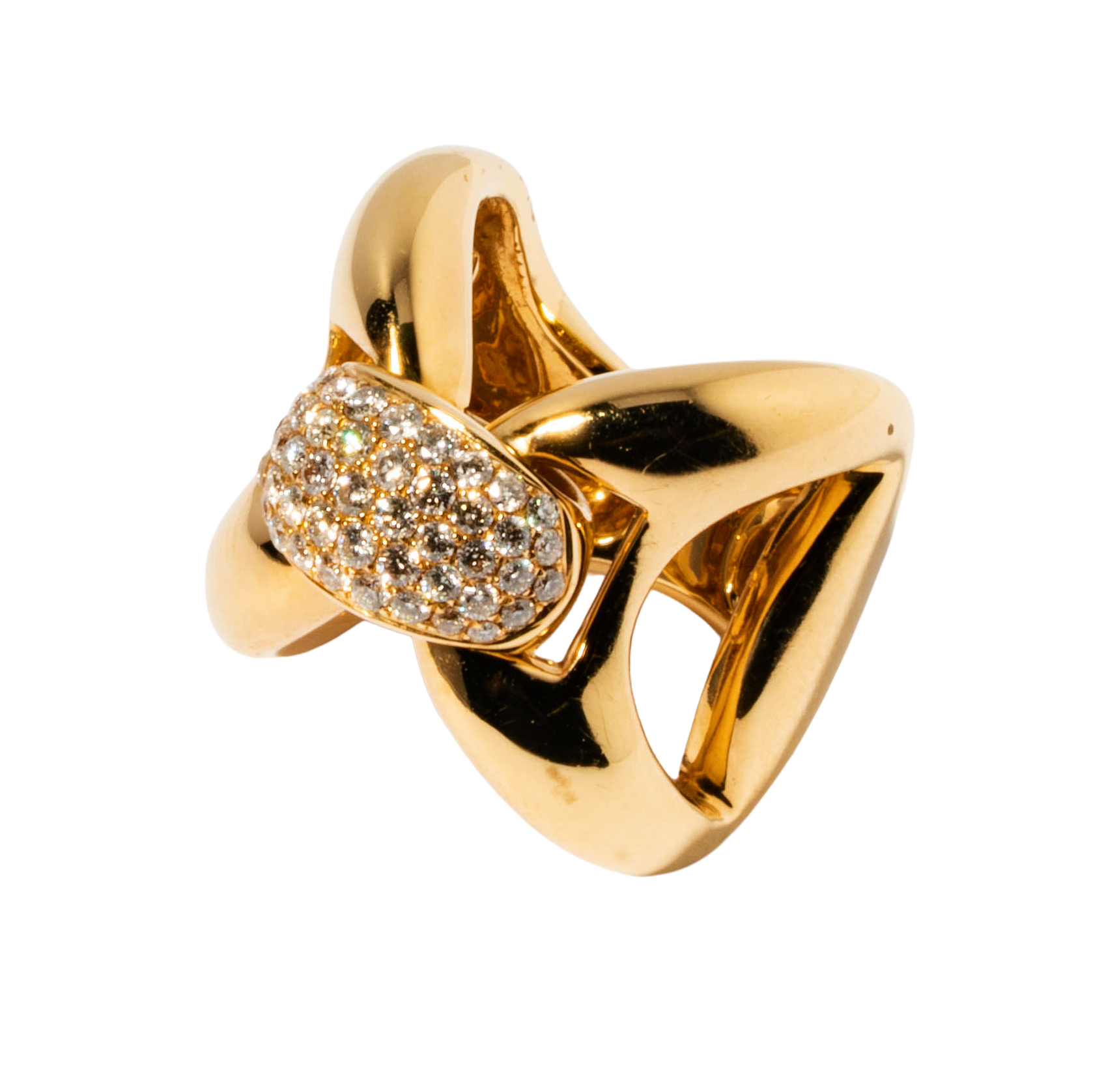 18 Karat Yellow Gold and Diamond Ring