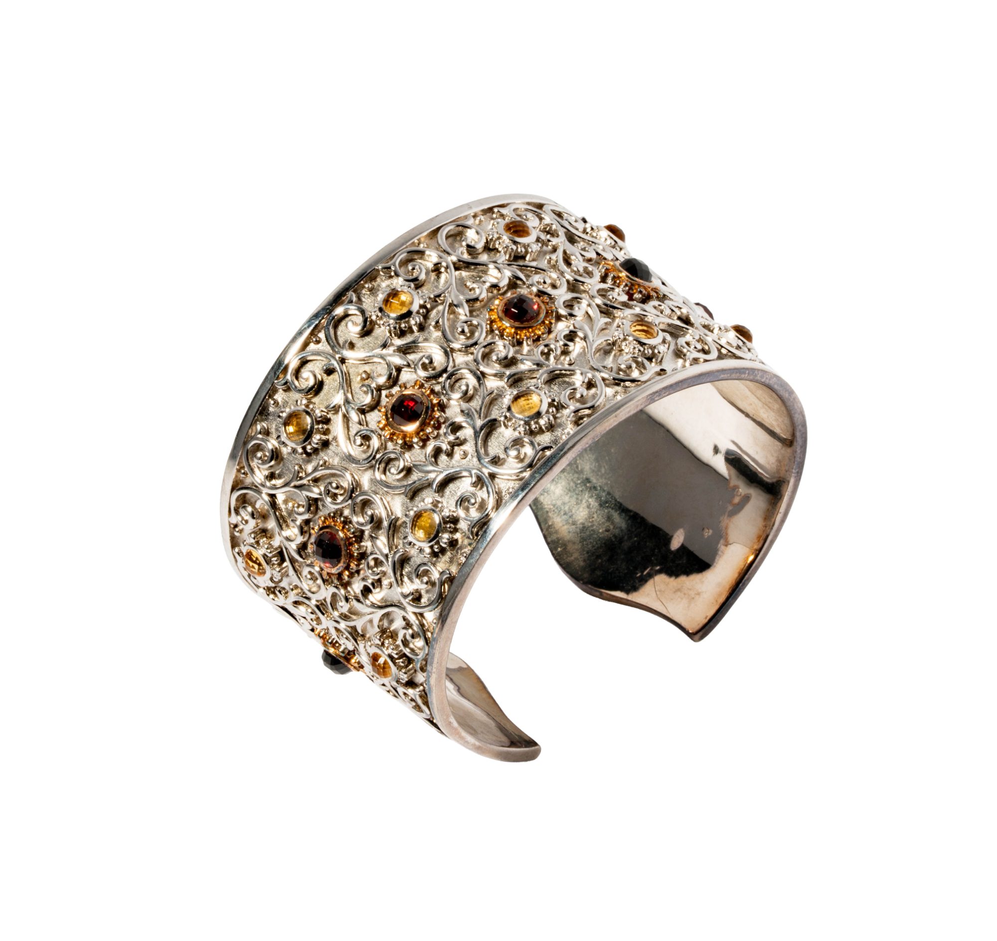 Gabriel & Co., Sterling Silver and 18 Karat Gold Cuff